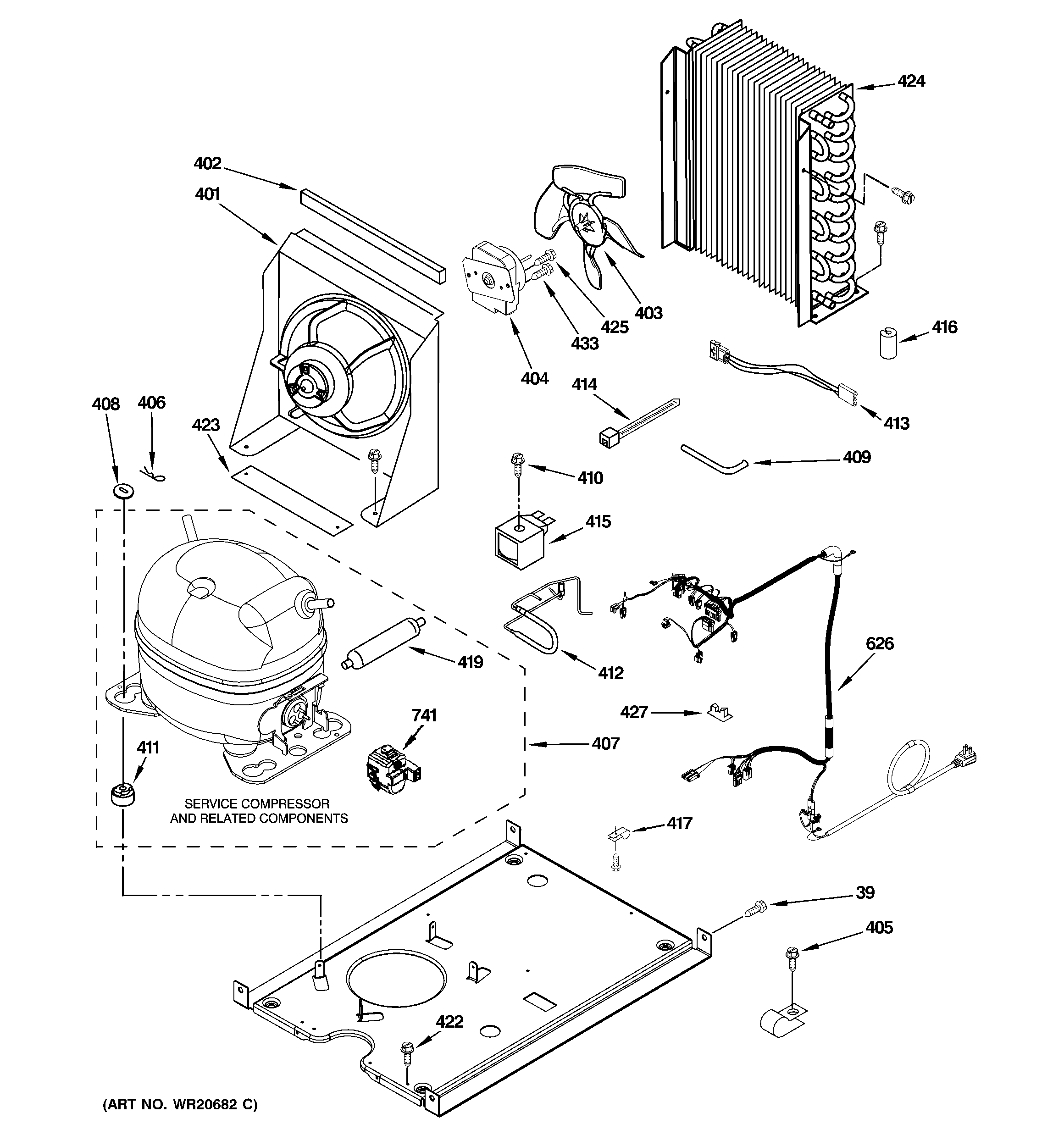 GE ZDIC150WBBB unit parts diagram