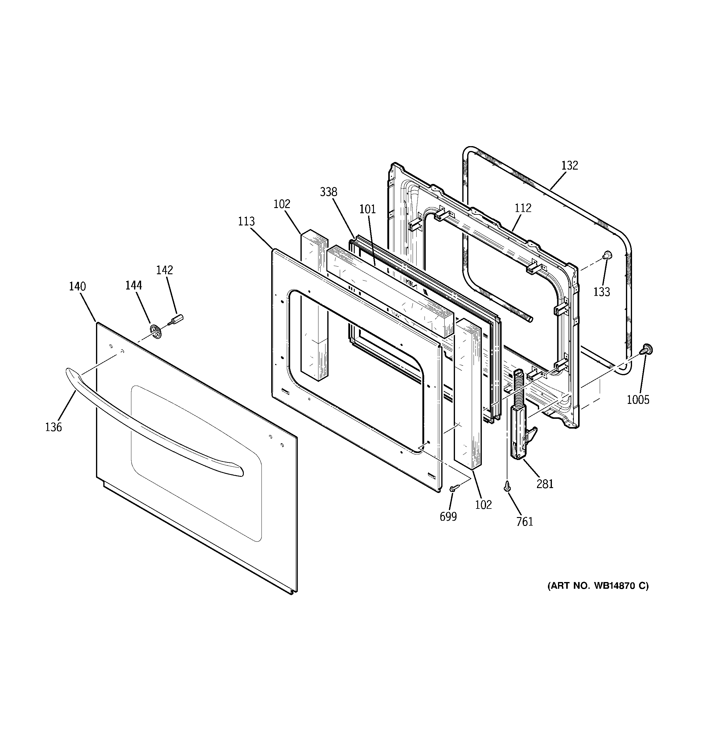 GE JCTP70DP1WW door diagram