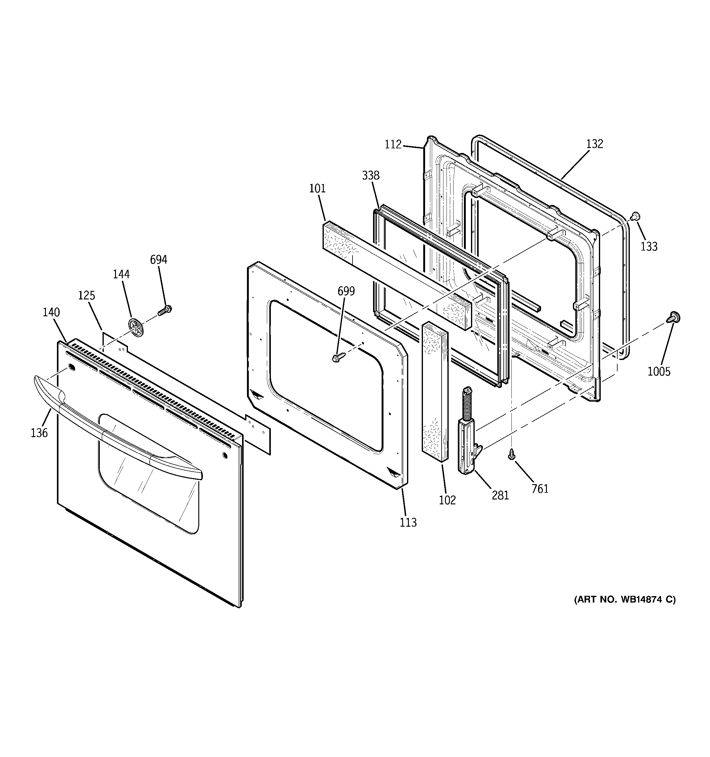 GE JKP30DP1BB door diagram