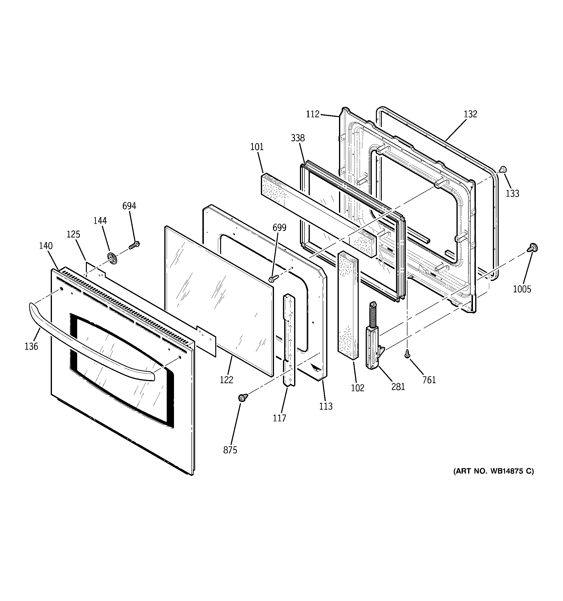 GE JKS10SP1SS door diagram