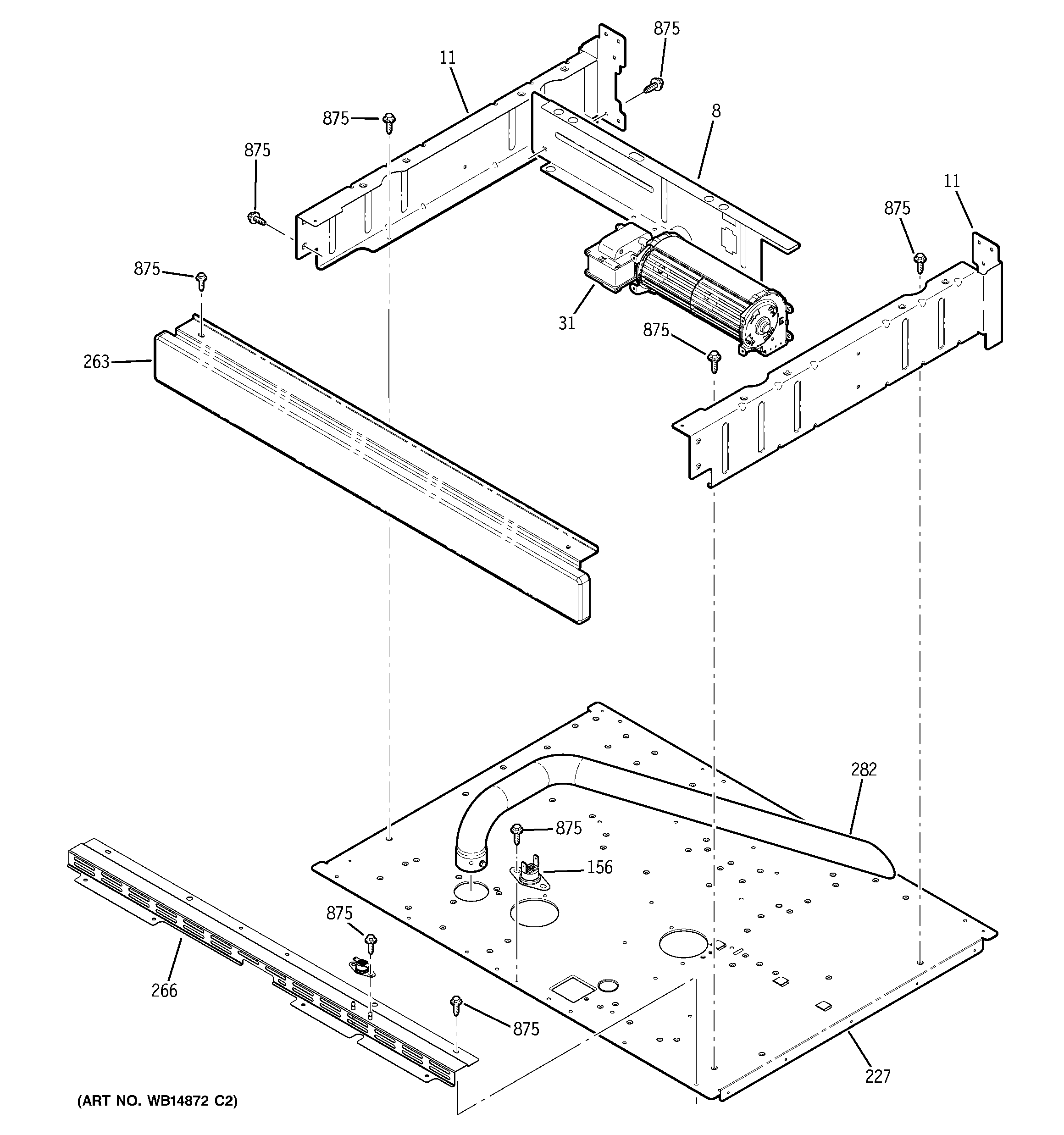 GE JTP55DP1CC center spacer diagram