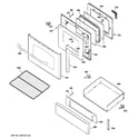 GE JGB810SEP2SS door & drawer parts diagram
