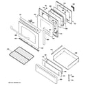 GE JGB820DEP1BB door & drawer parts diagram