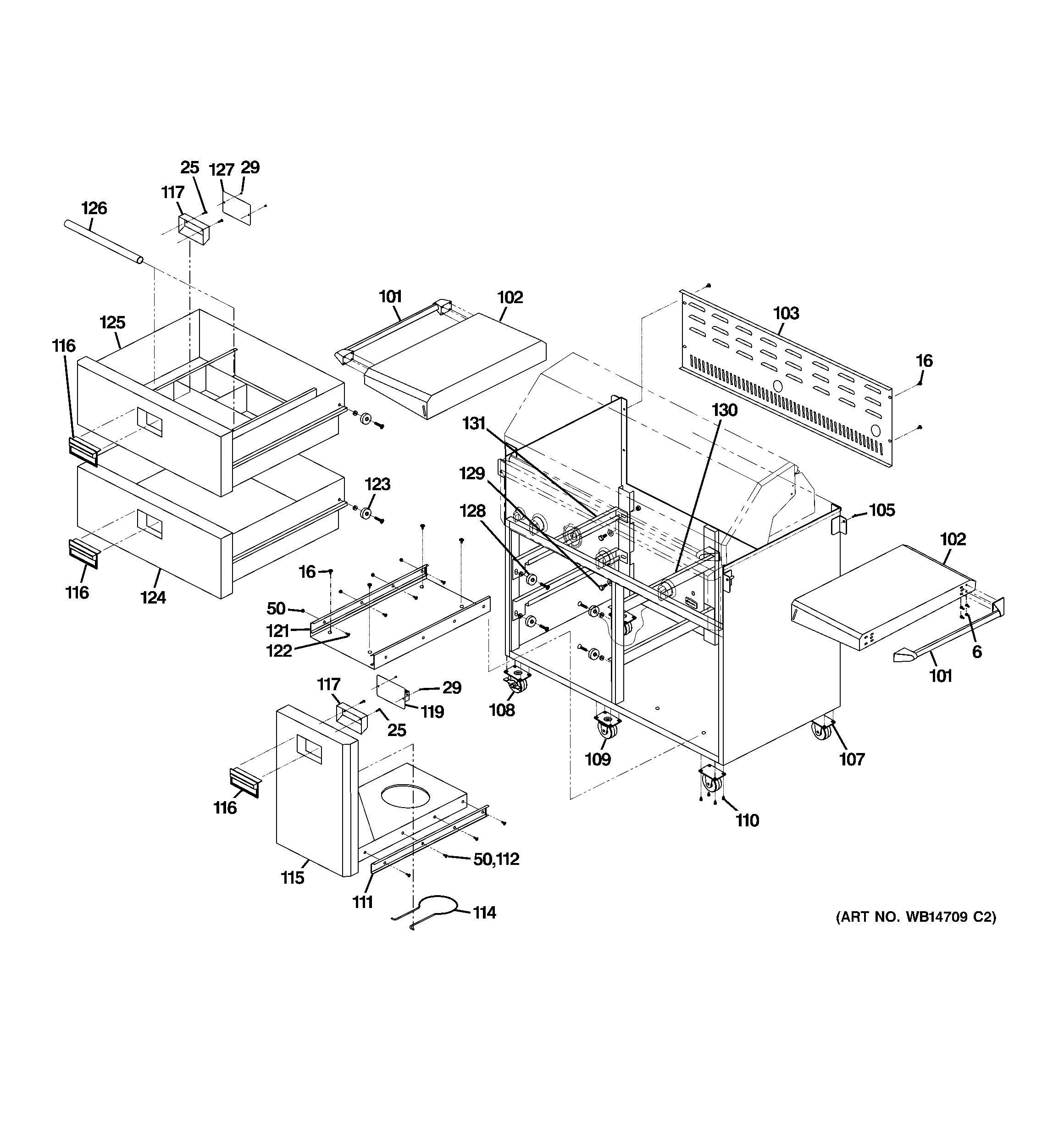GE ZGG420LCP1SS body parts diagram