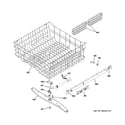 GE GDWT300R10BB upper rack assembly diagram