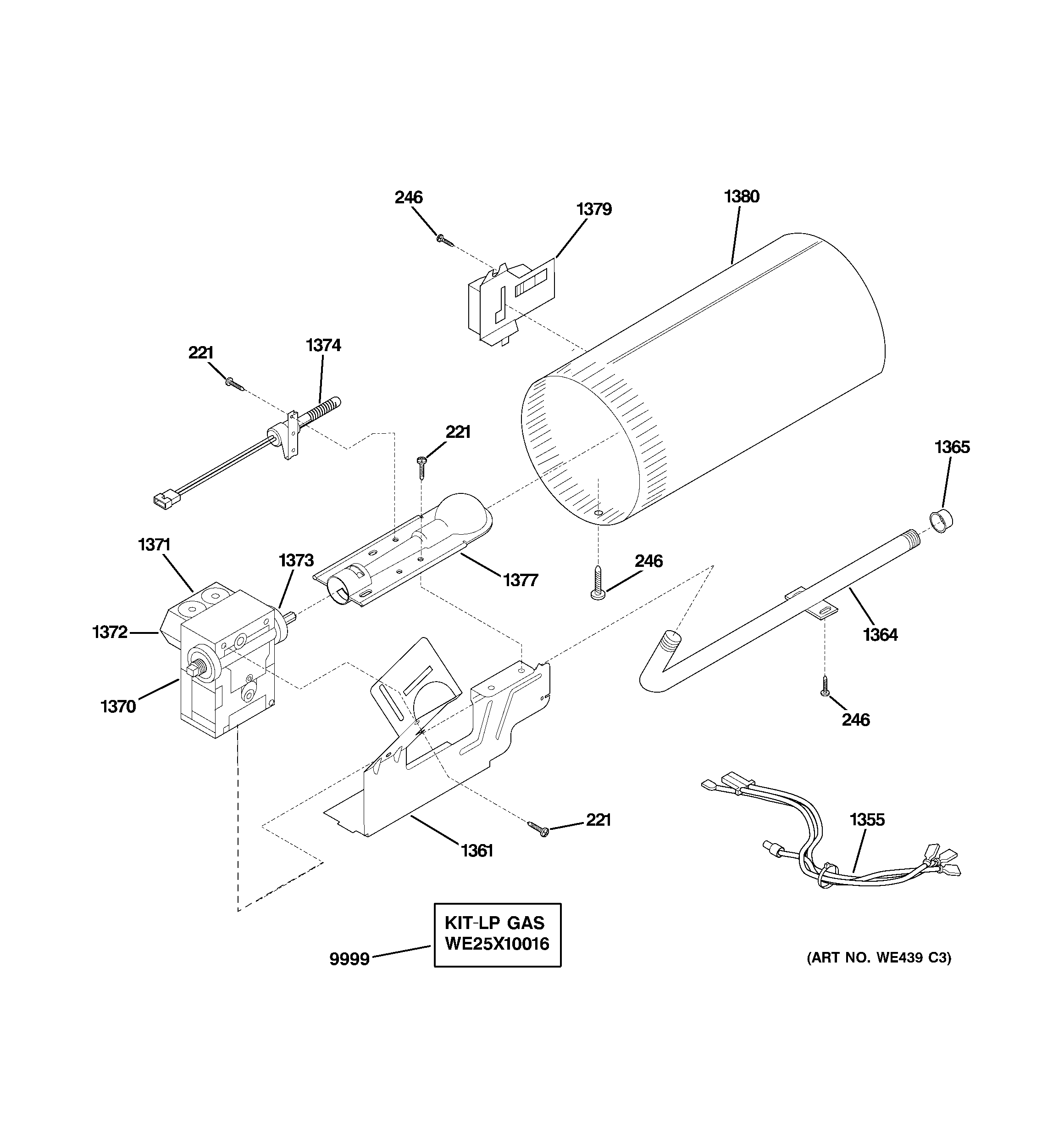 GE DSXH43GF2WW burner diagram