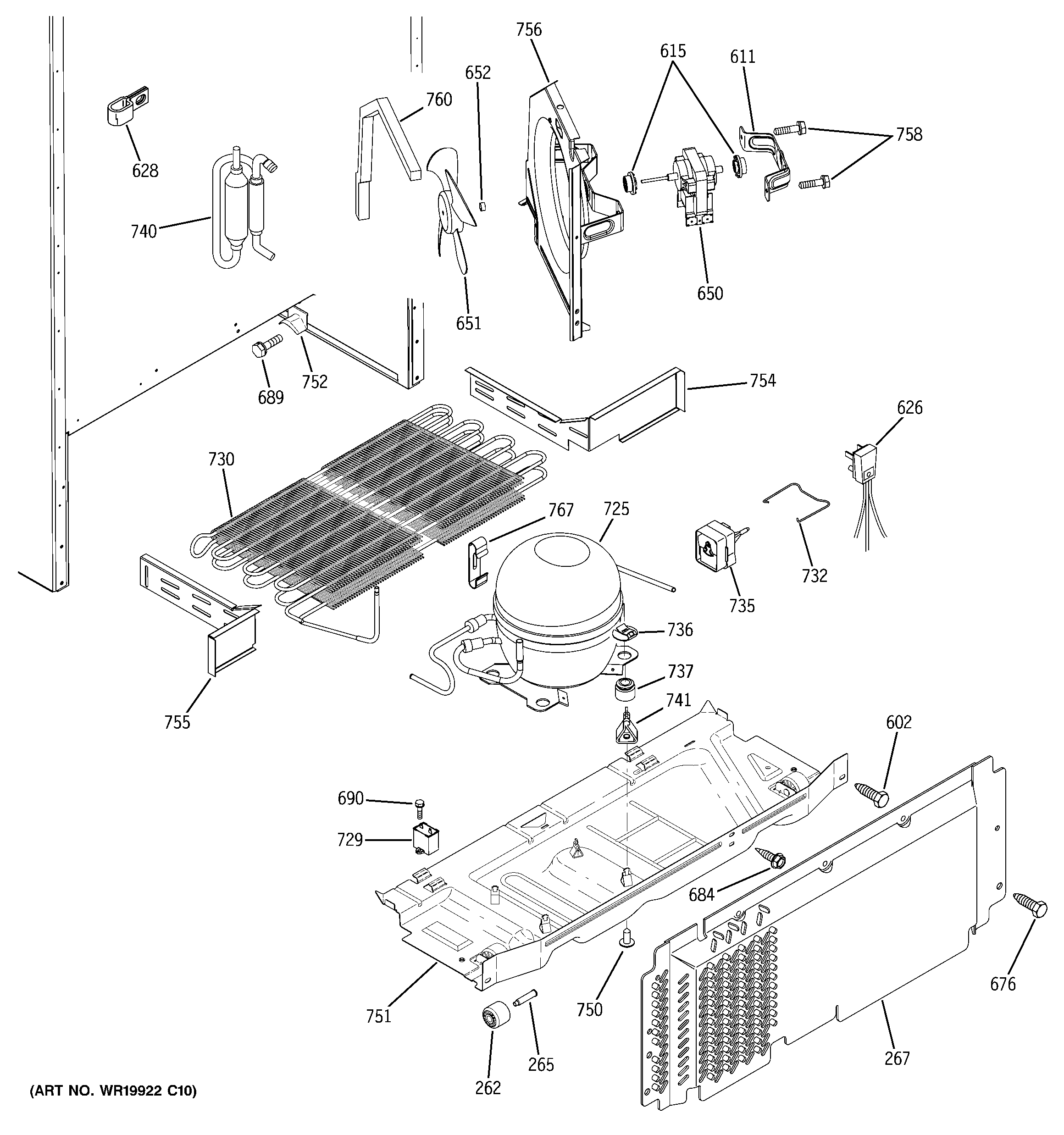 GE GTH18KBXBRCC unit parts diagram