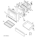 GE JGB810DEP2BB door & drawer parts diagram