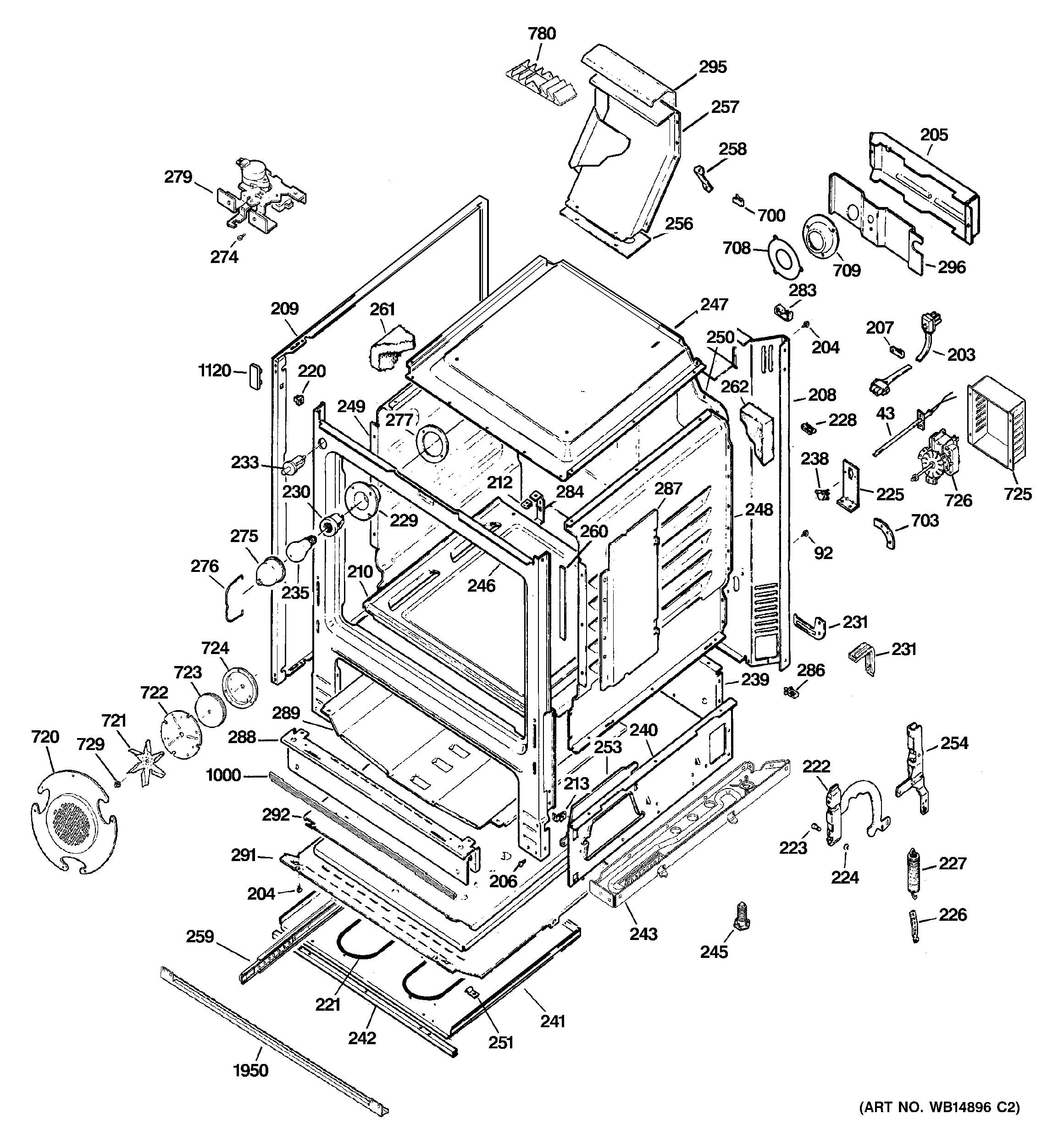 GE JGB820DEP2WW body parts diagram