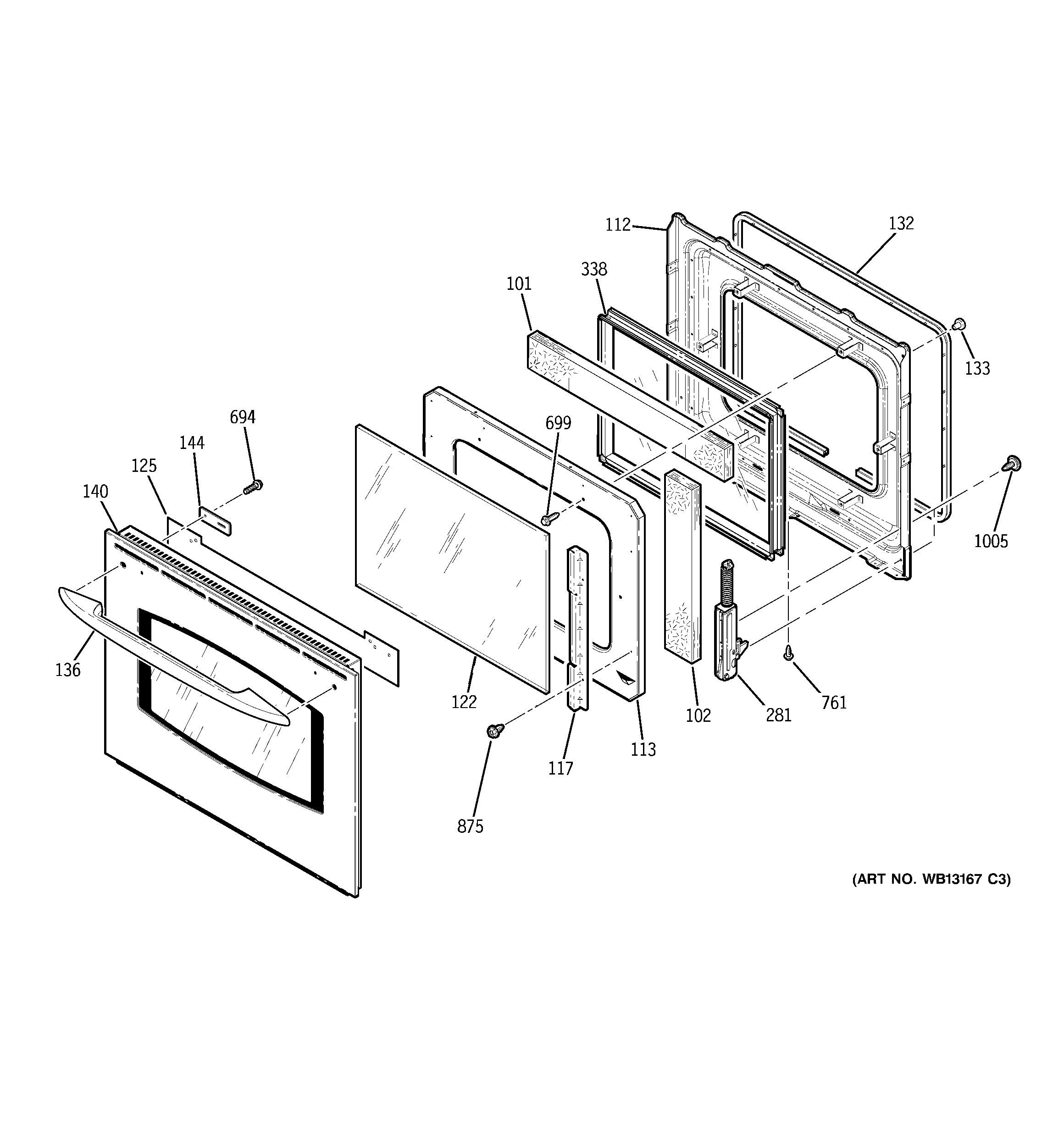 GE JKP70SP1SS door diagram