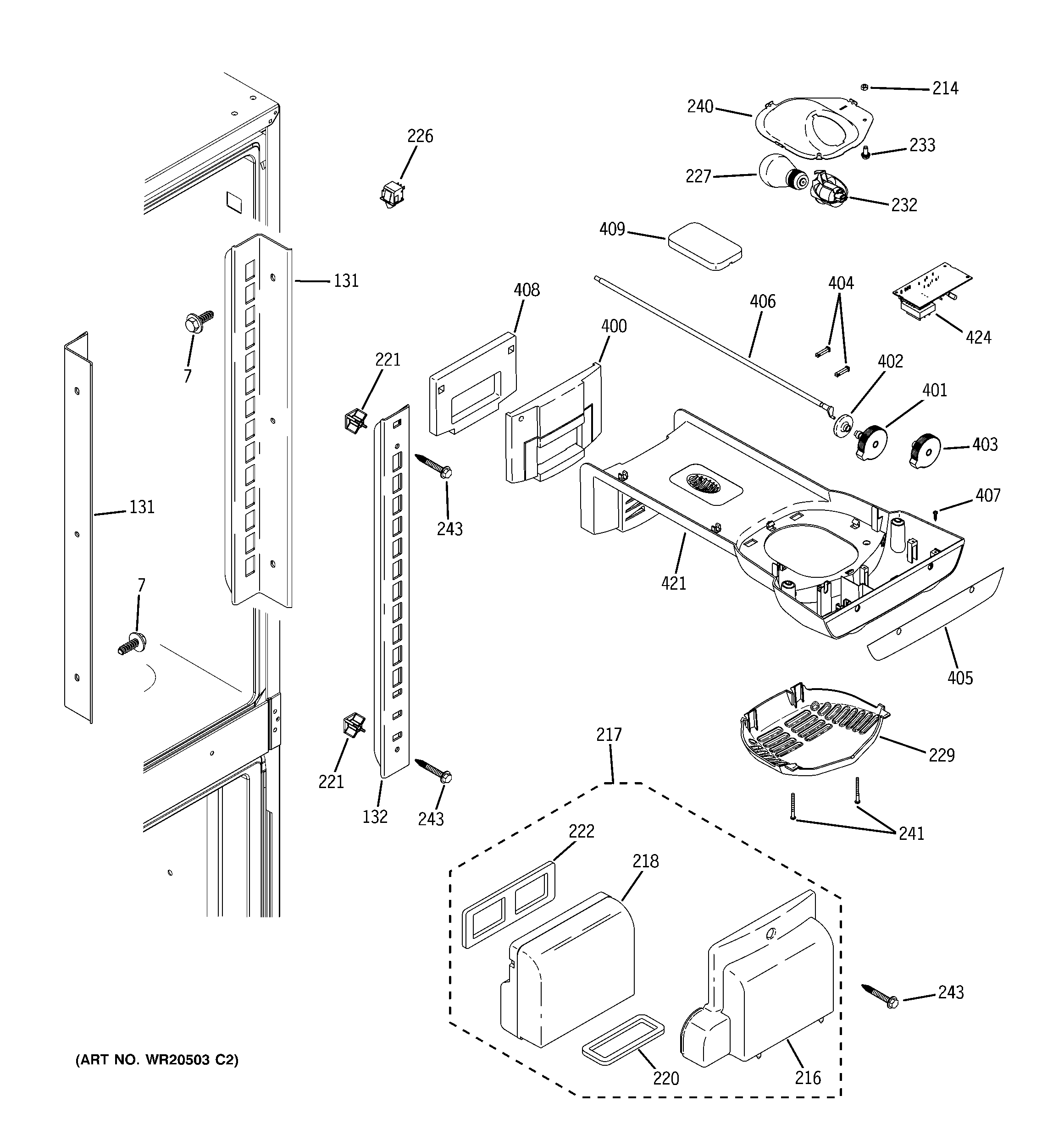 GE GBSC0HCXARBB fresh food section diagram