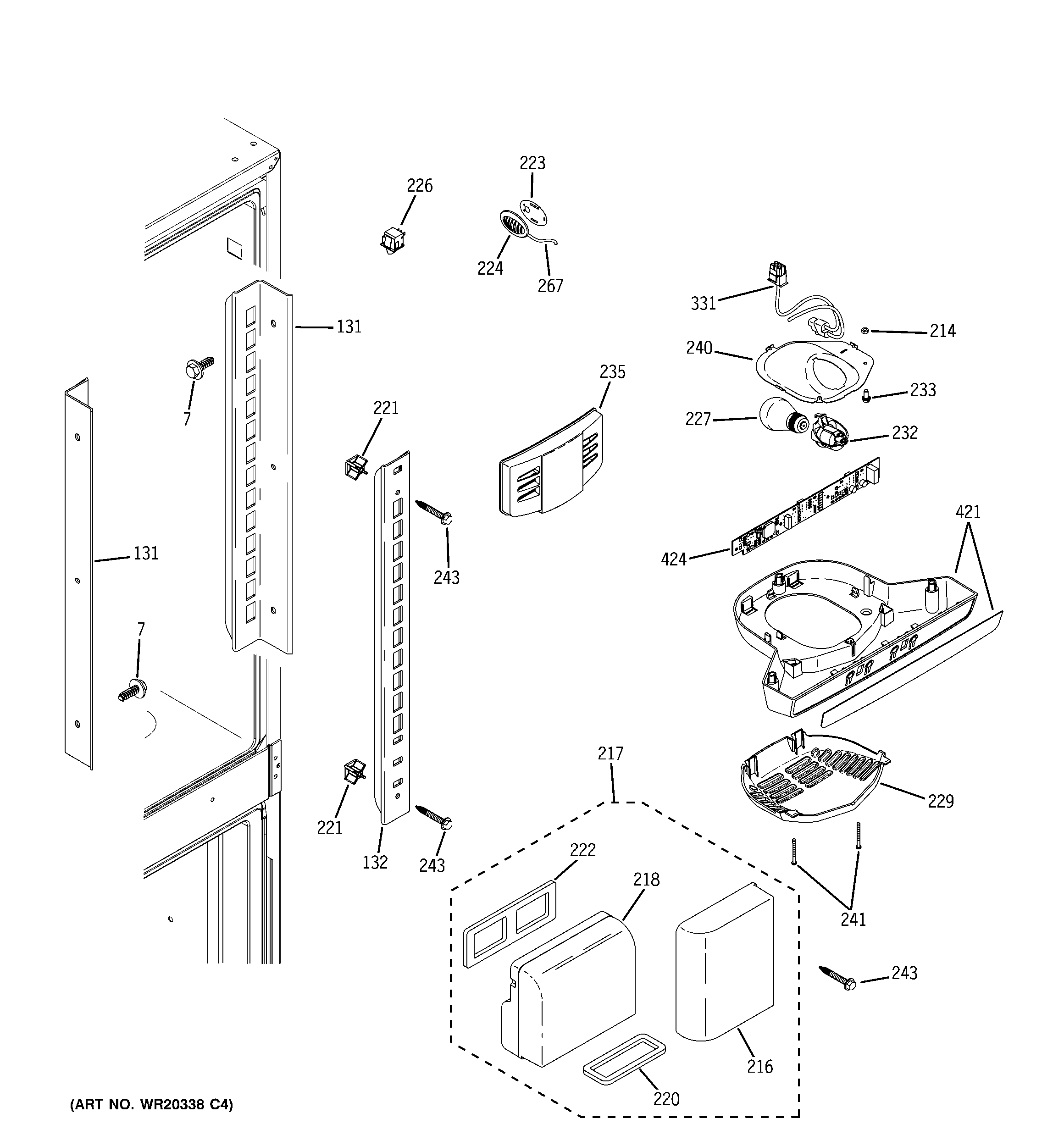 GE GDSL0KCXARLS fresh food section diagram