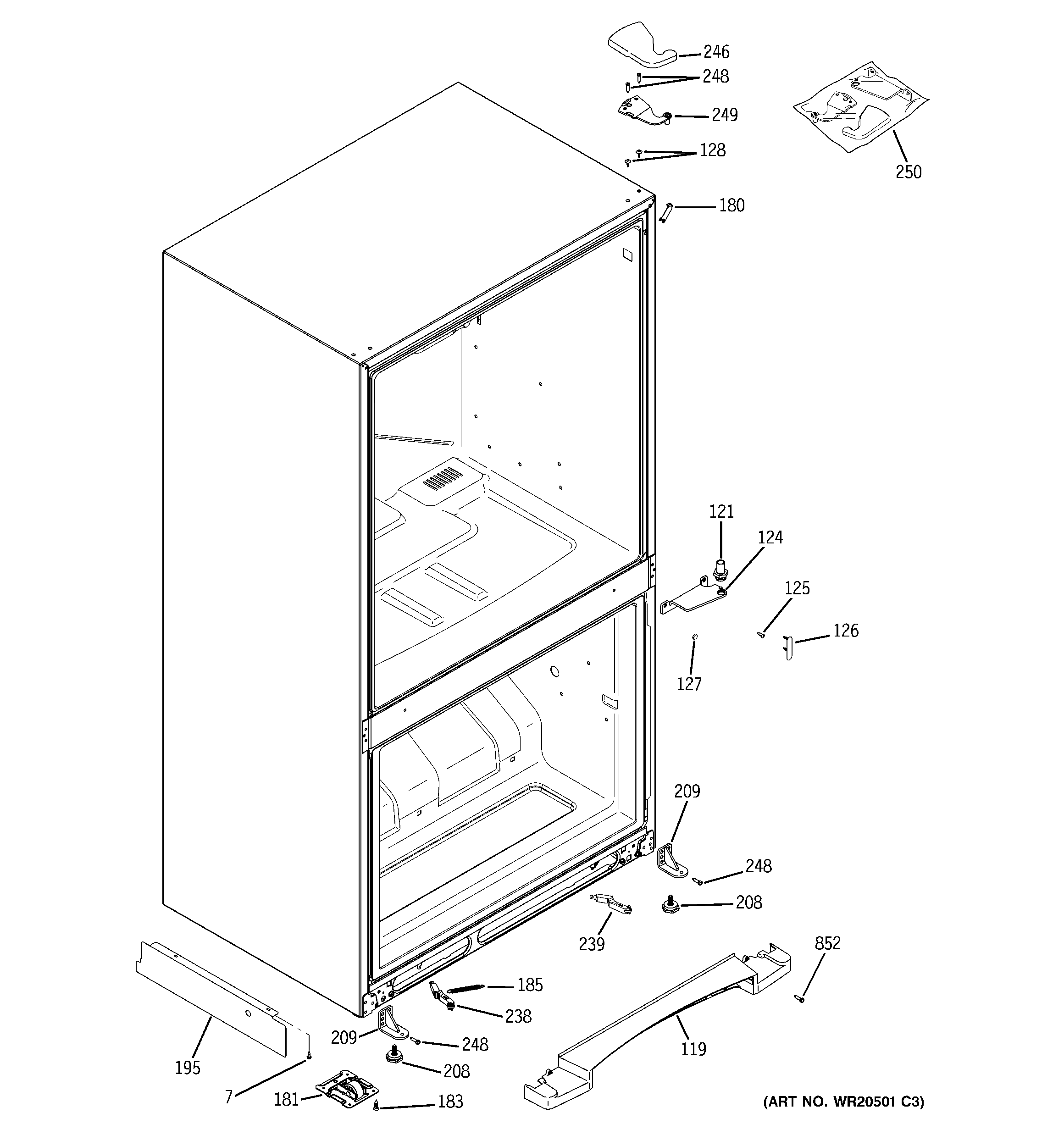 GE GDSL0KCXARLS case parts diagram