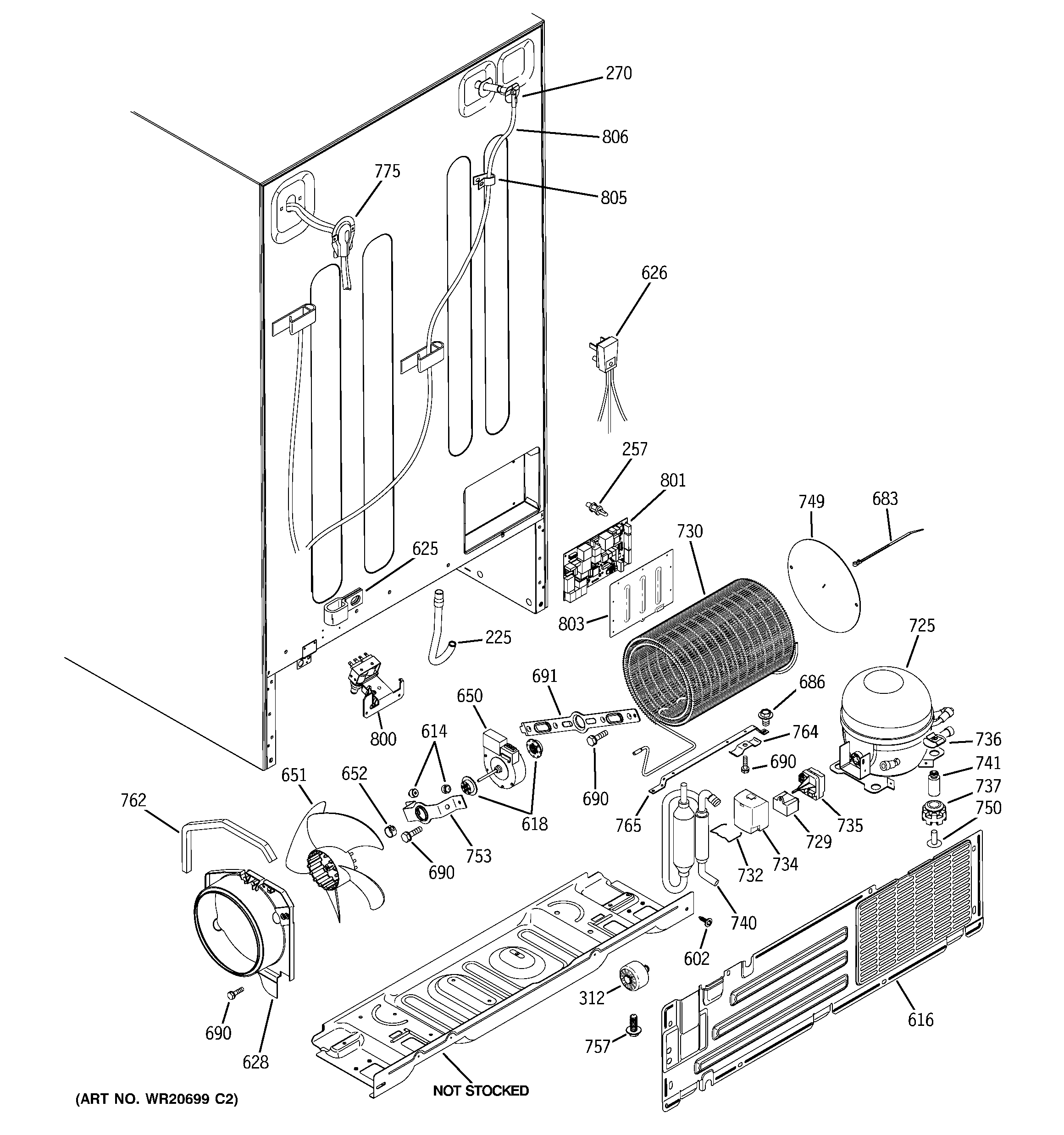 GE GSHS3KGXGCSS sealed system & mother board diagram