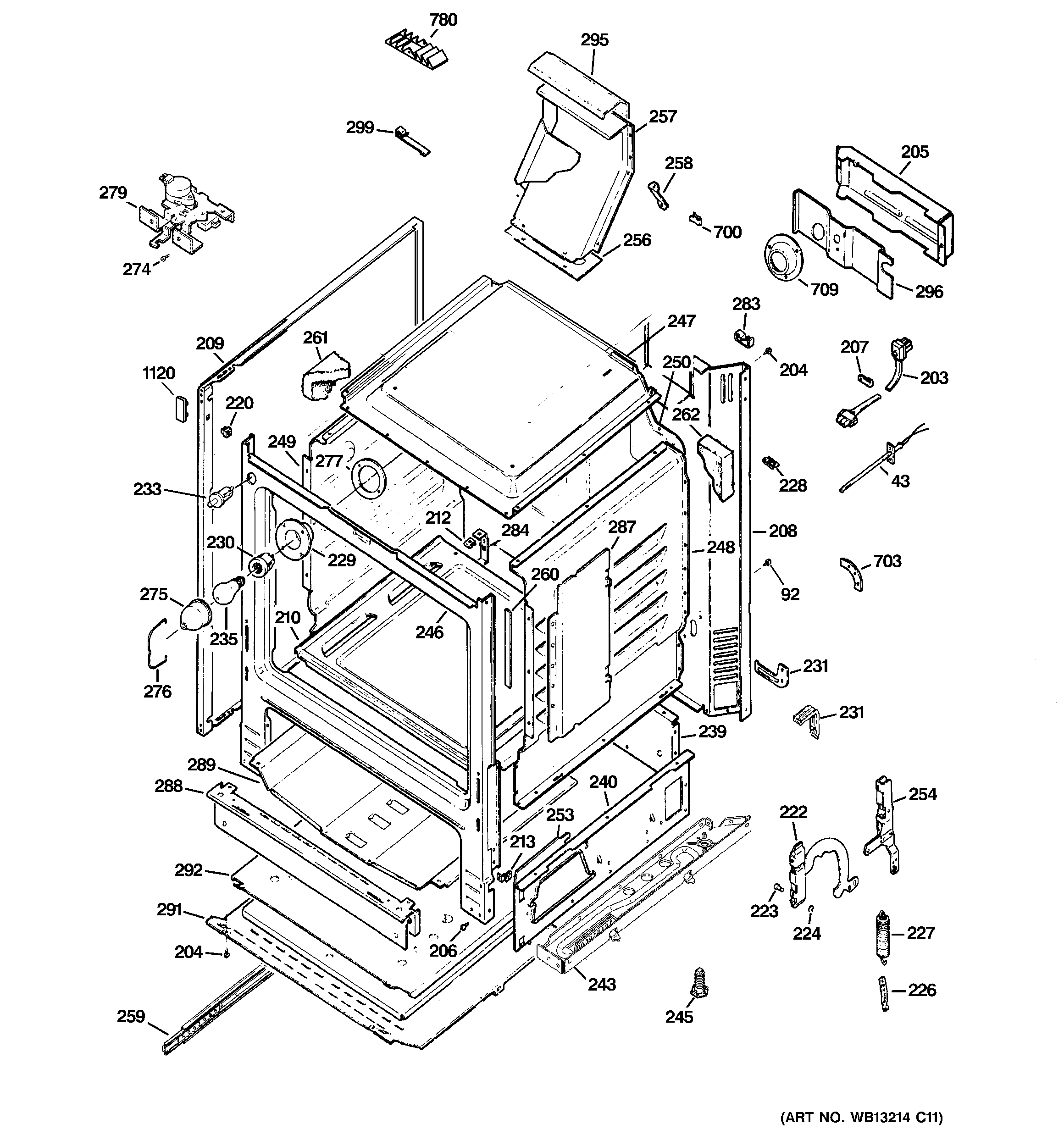 GE PGB900DEM5BB body parts diagram