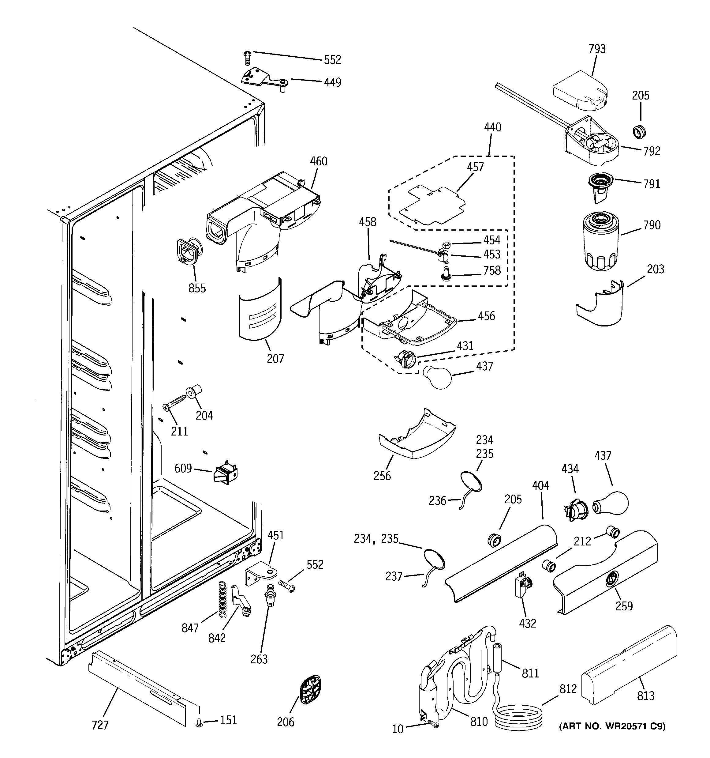 GE ESHS5MGXGESS fresh food section diagram