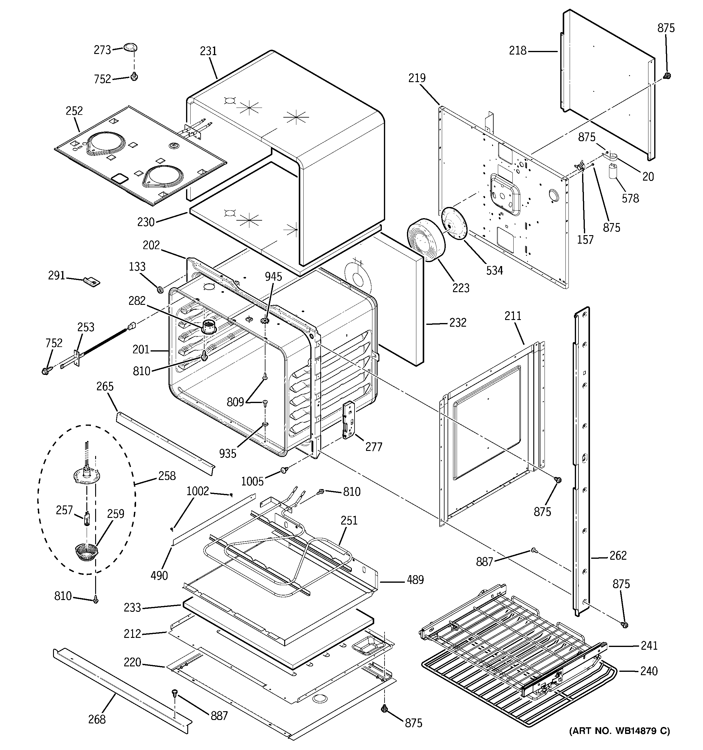 GE PT960SP2SS lower oven diagram
