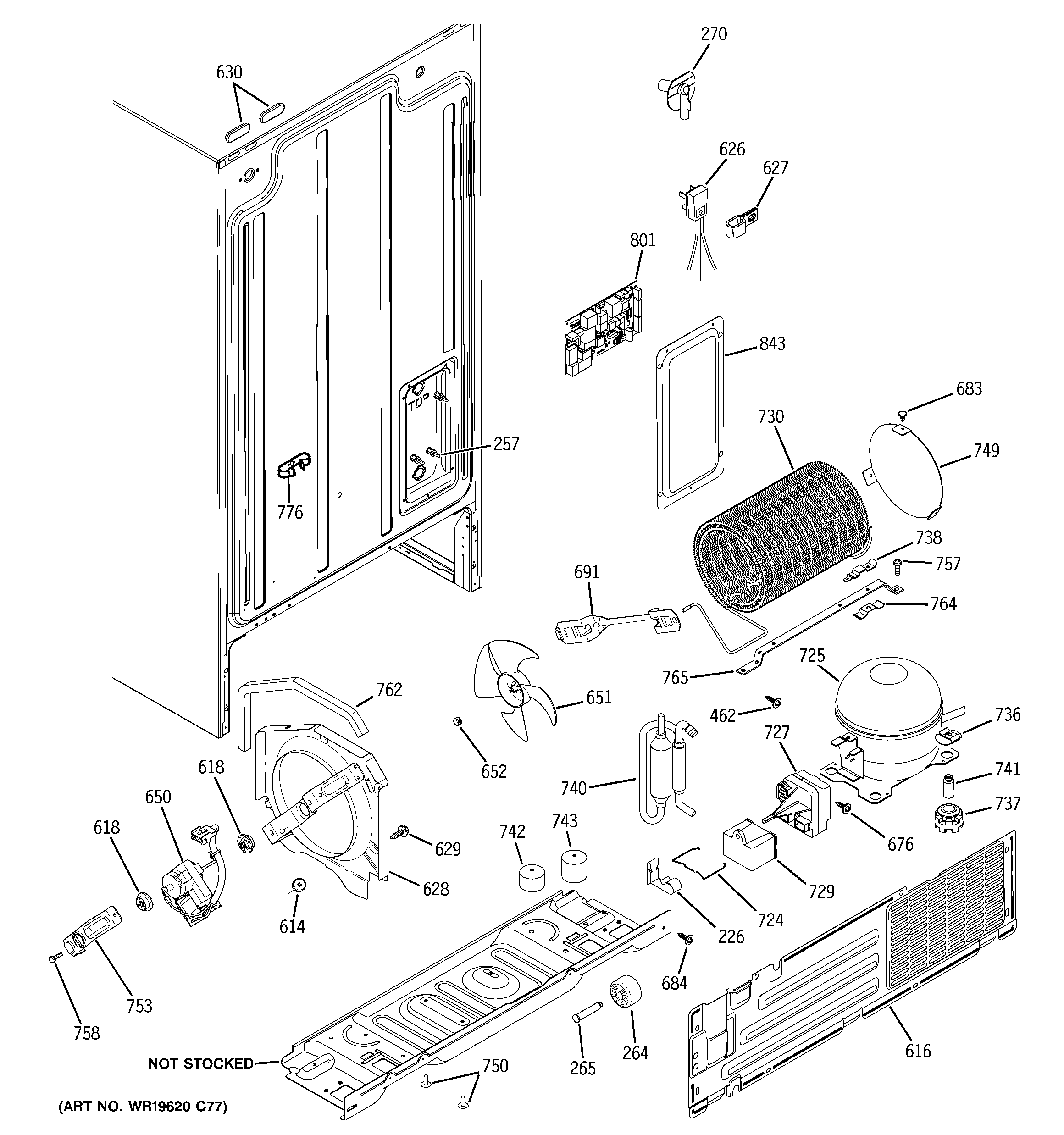 GE GSS20IBTNCC sealed system & mother board diagram