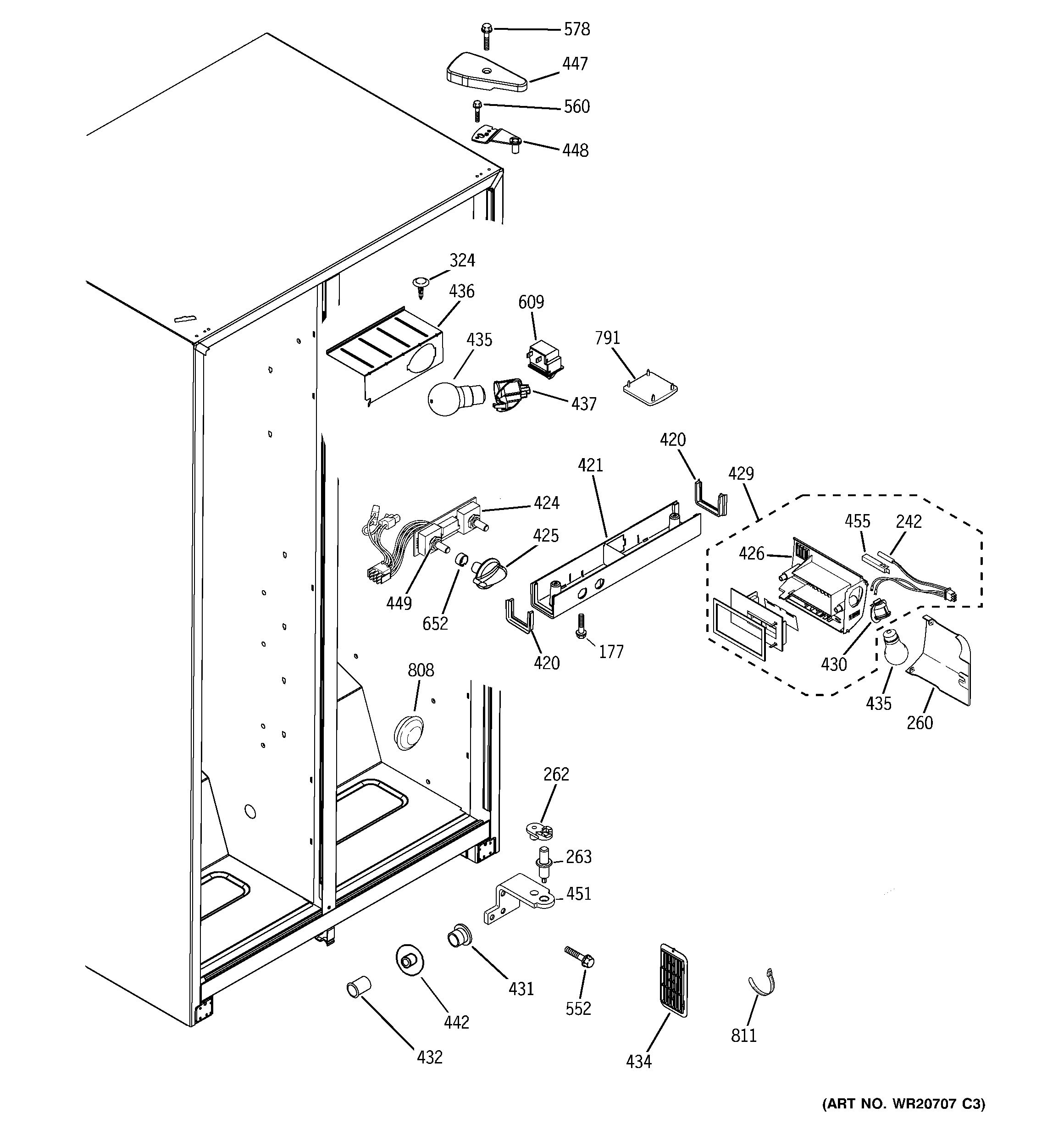 GE GSS22IBTNCC fresh food section diagram