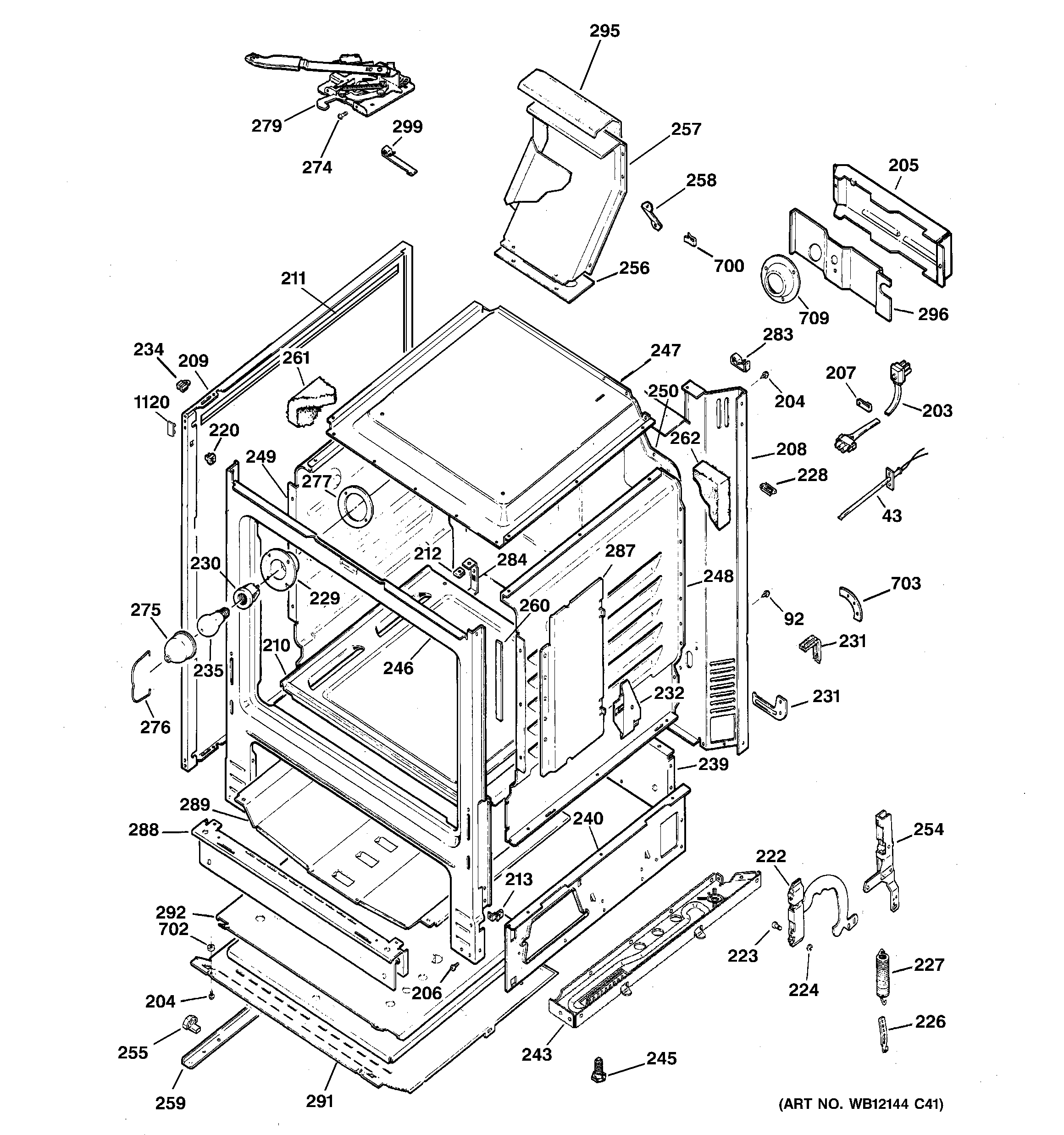 GE JGB280DER1CC body parts diagram