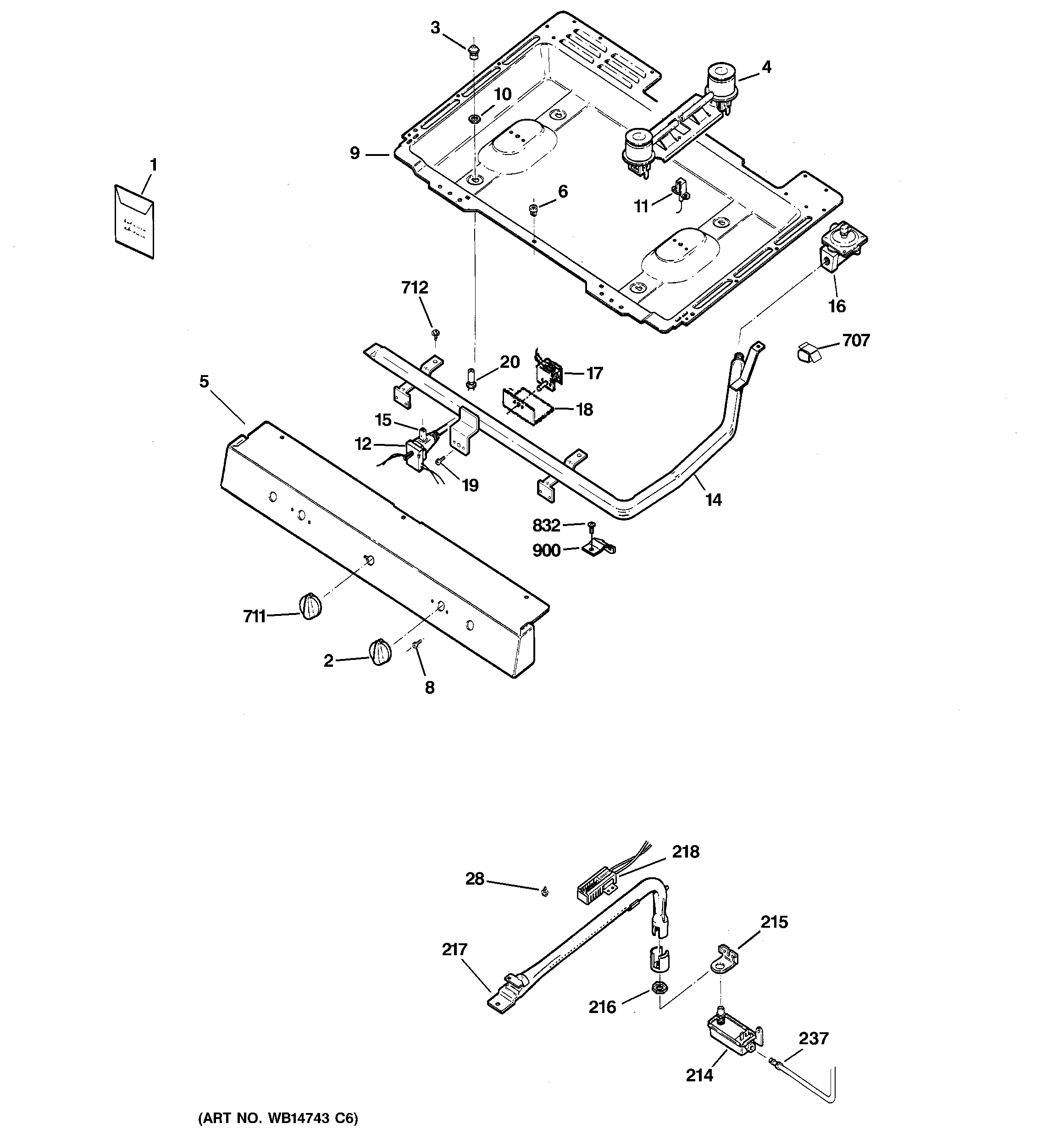 GE AGBS300EP1BB gas & burner parts diagram