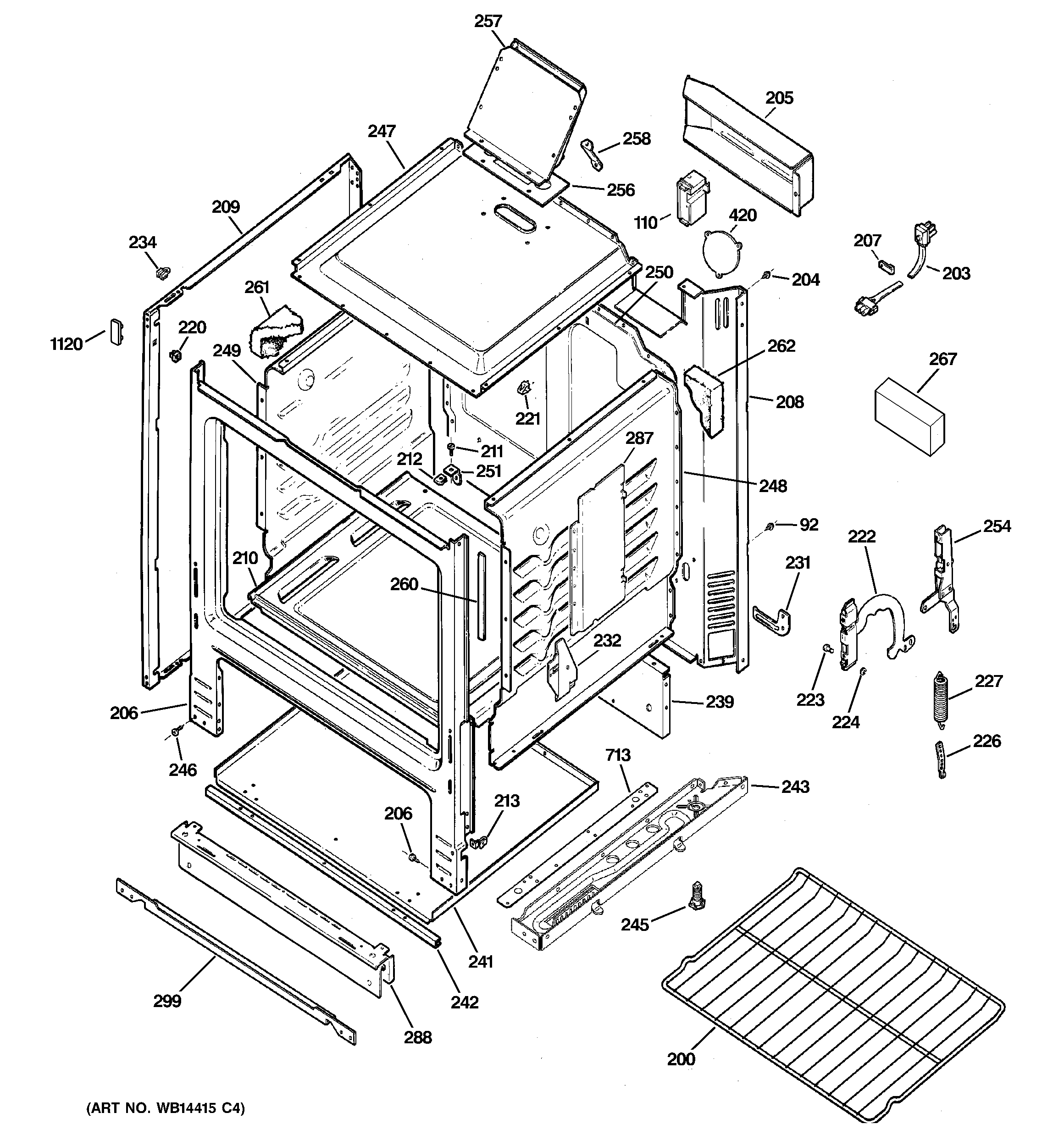 GE AGBS300EP1BB body parts diagram