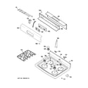 GE EGR3000EP1BB control panel & cooktop diagram