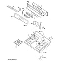 GE JGB290SEN3SS control panel & cooktop diagram