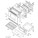 GE JGB290SEN3SS door & drawer parts diagram
