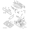 GE JGBP86SEM3SS control panel & cooktop diagram