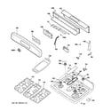 GE JGBP88DEM3CC control panel & cooktop diagram