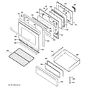 GE JGBP88DEM3CC door & drawer parts diagram