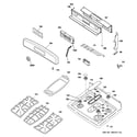 GE JGBP89DEM3WW control panel & cooktop diagram