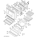 GE JGBP89DEM3WW door & drawer parts diagram