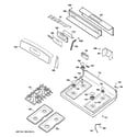 GE JGBP90MEHCBC control panel & cooktop diagram