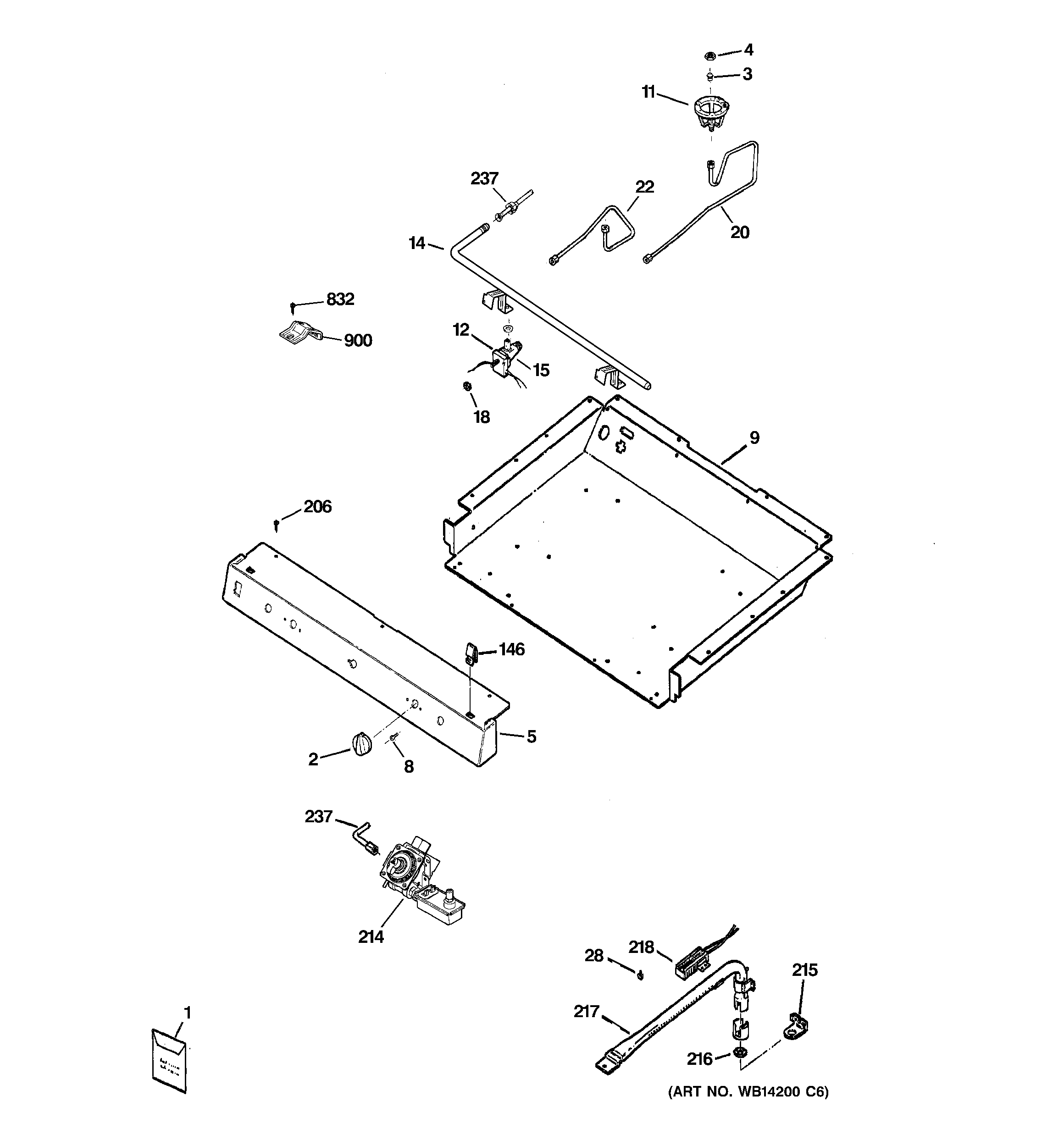 GE JGBS18DEN3CC gas & burner parts diagram