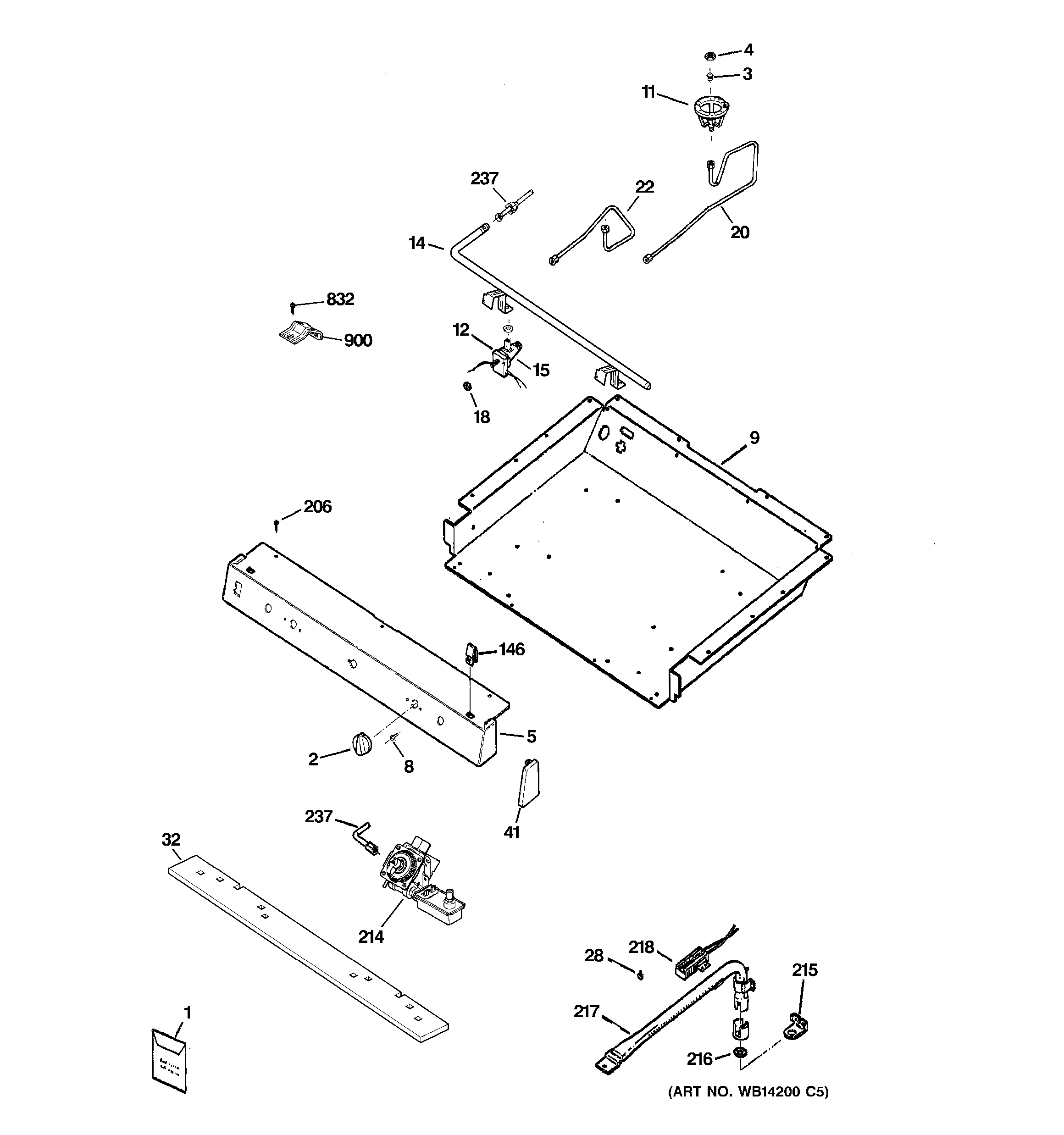 GE JGBS19MEN4BS gas & burner parts diagram