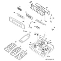 GE PGB918DEM3BB control panel & cooktop diagram
