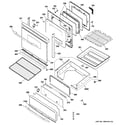 GE PGB918DEM3BB door & drawer parts diagram
