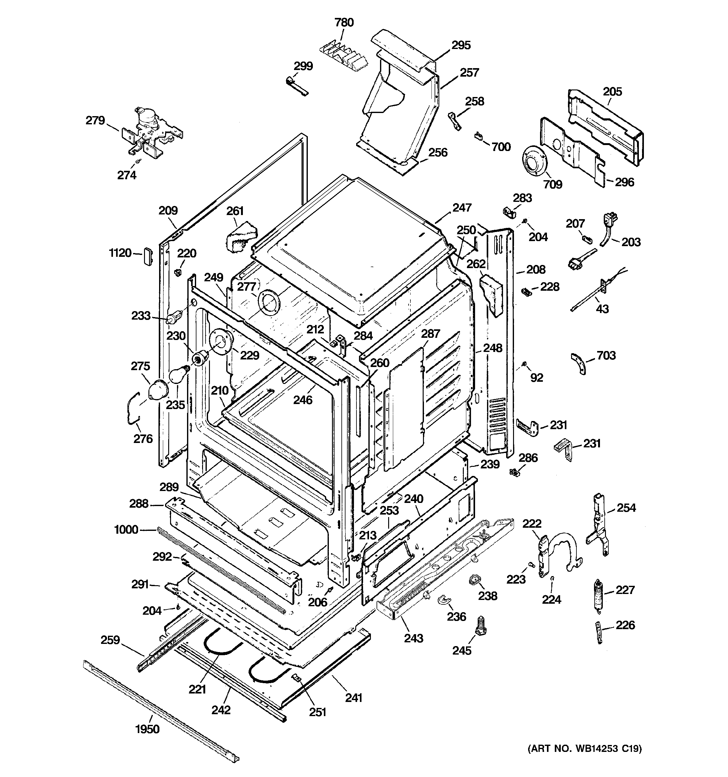 GE JGB800DEP1CC body parts diagram