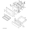 GE JGB810SEP1SS door & drawer parts diagram