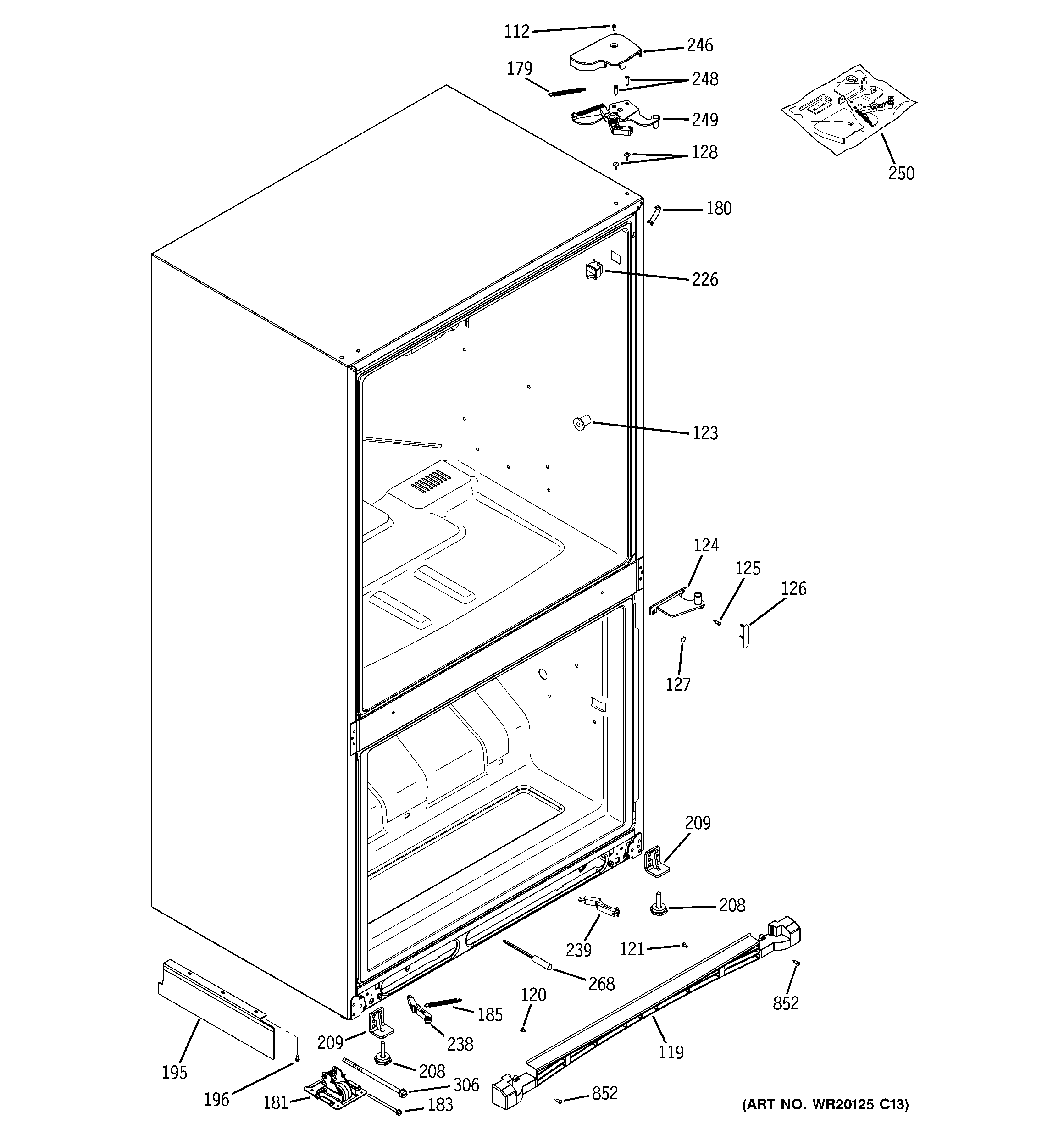 GE PDCF1NBWAWW case parts diagram