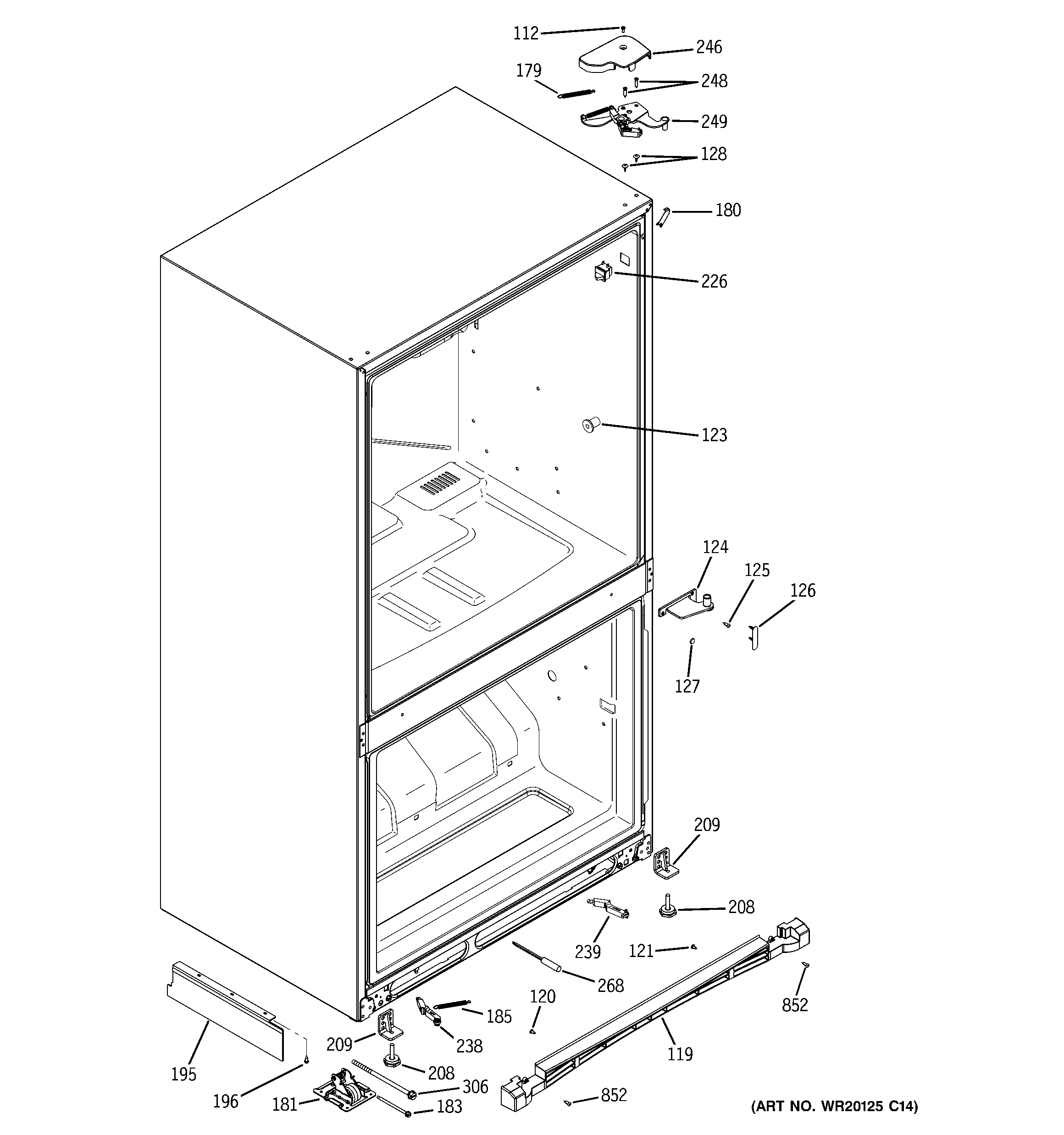 GE PDCS1NBWARSS case parts diagram