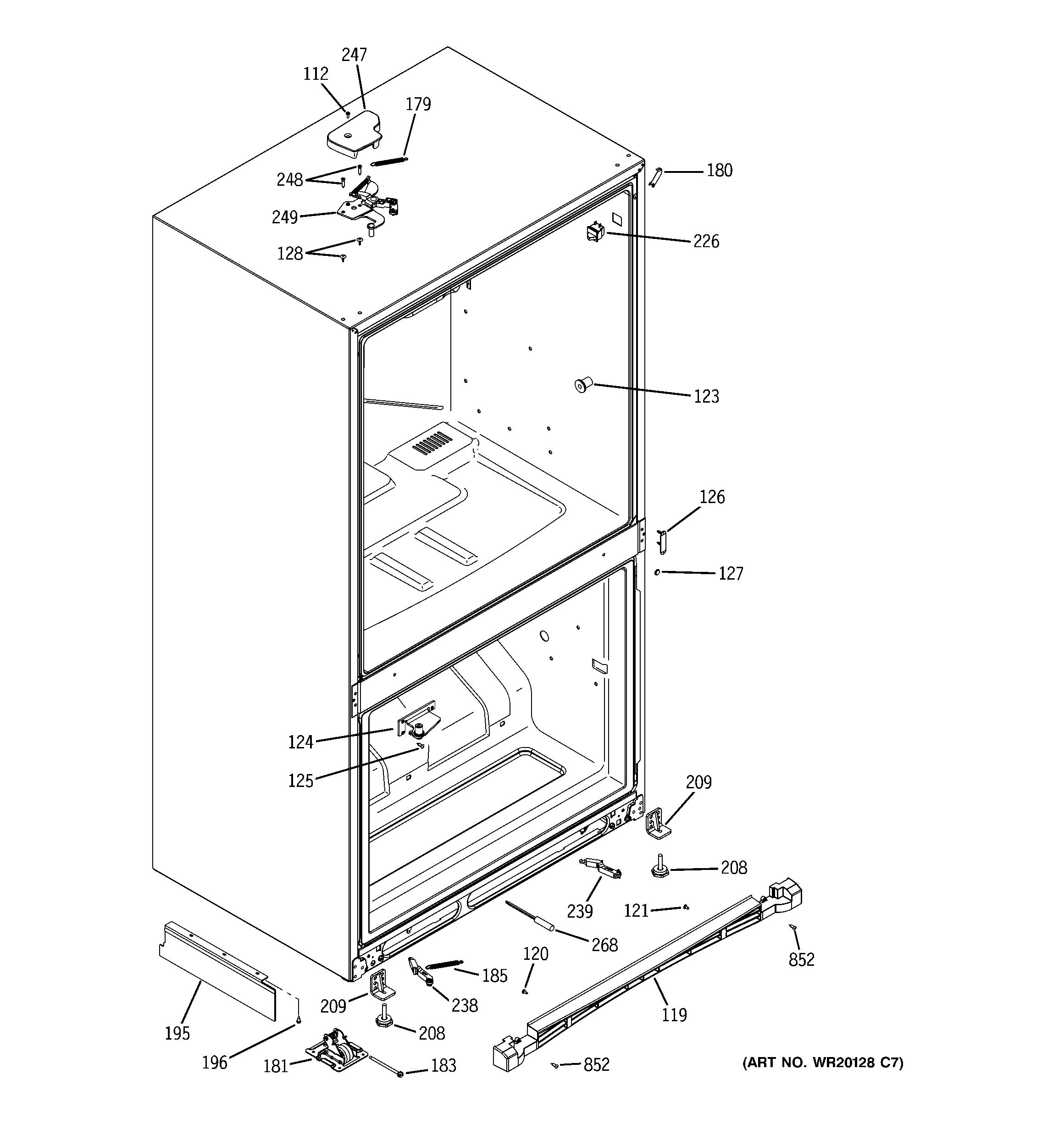 GE PDSE5NBWAJSS case parts diagram