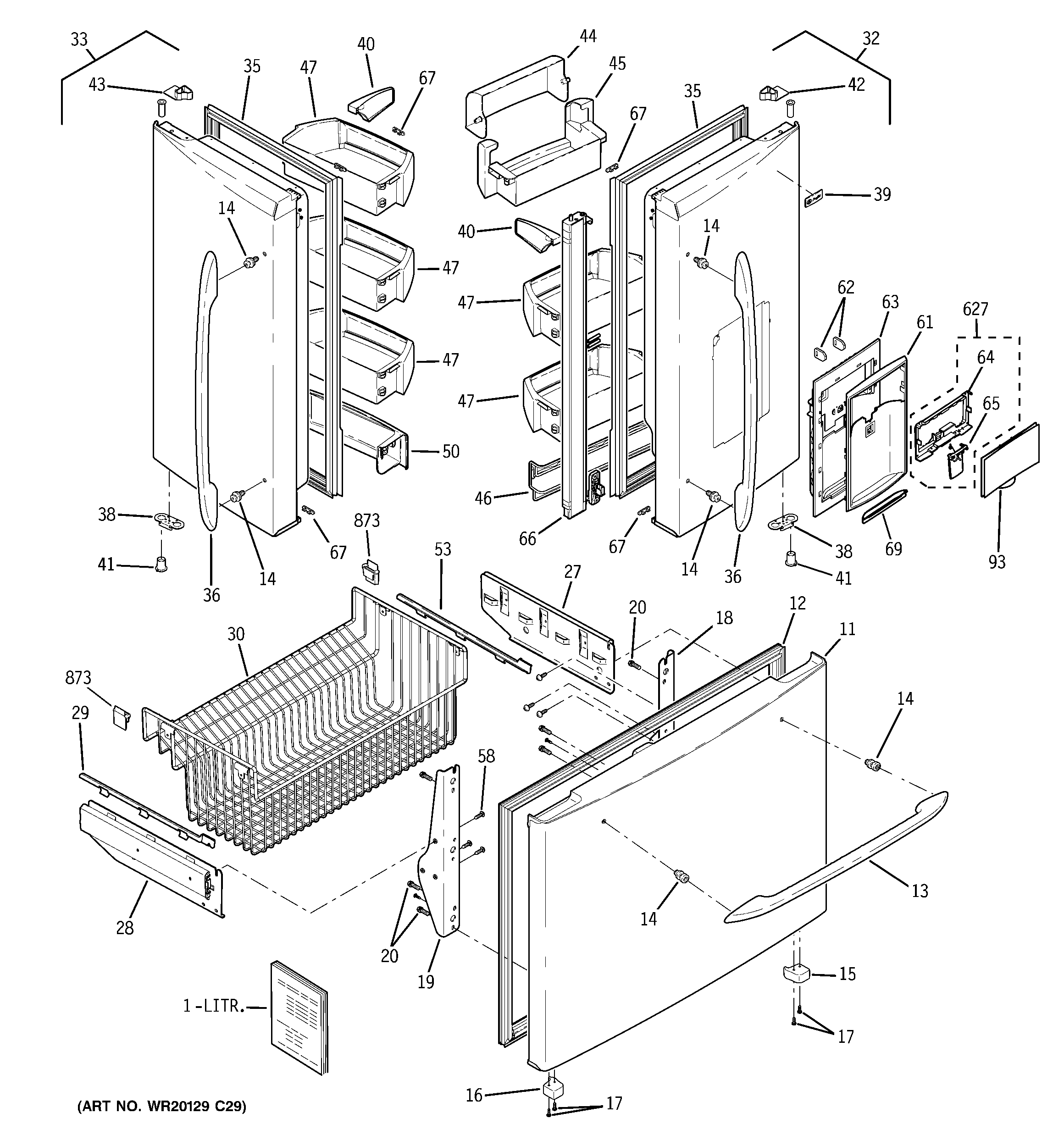 GE PFSS5NJWASS doors diagram