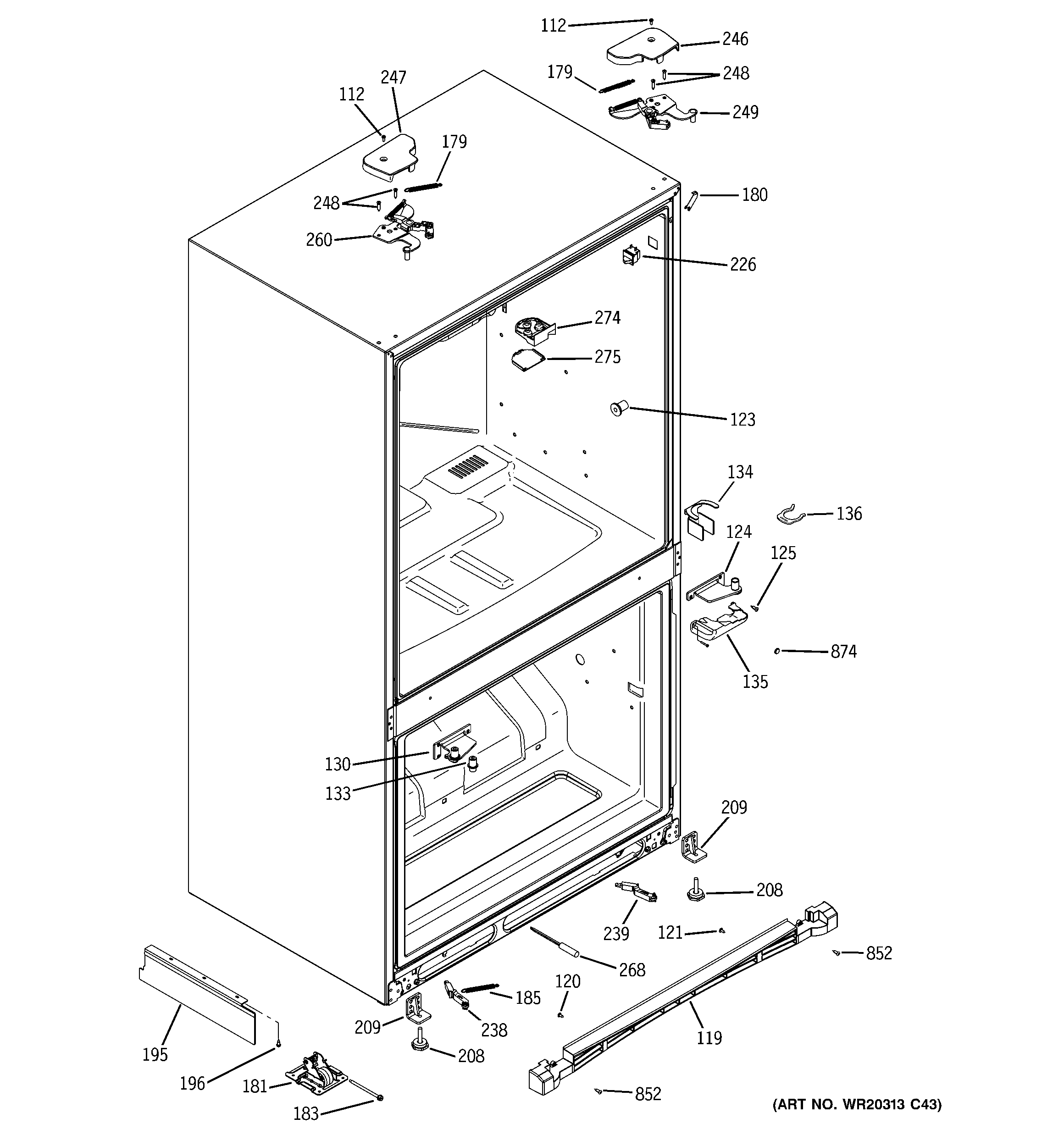 GE PFSS5NJWASS case parts diagram