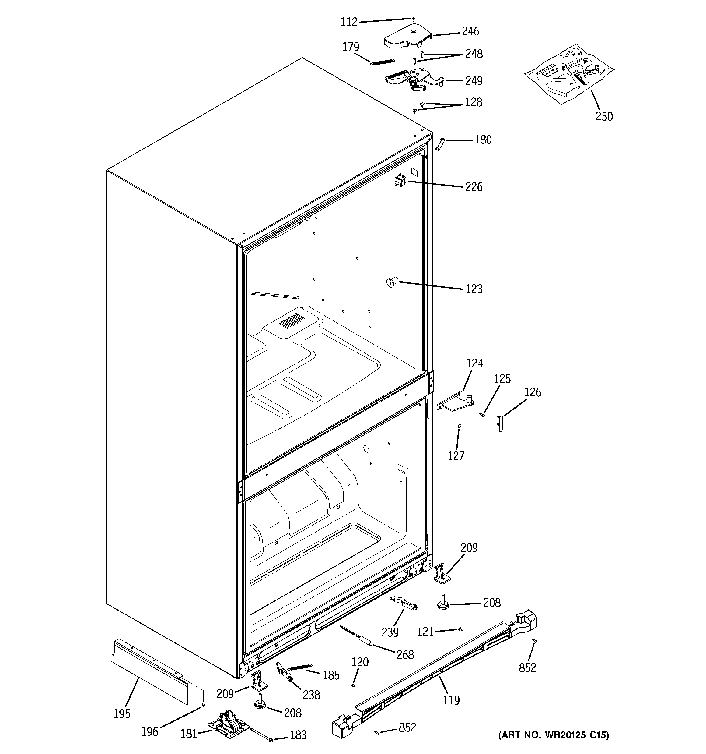 GE PDSE5NBWADWW case parts diagram
