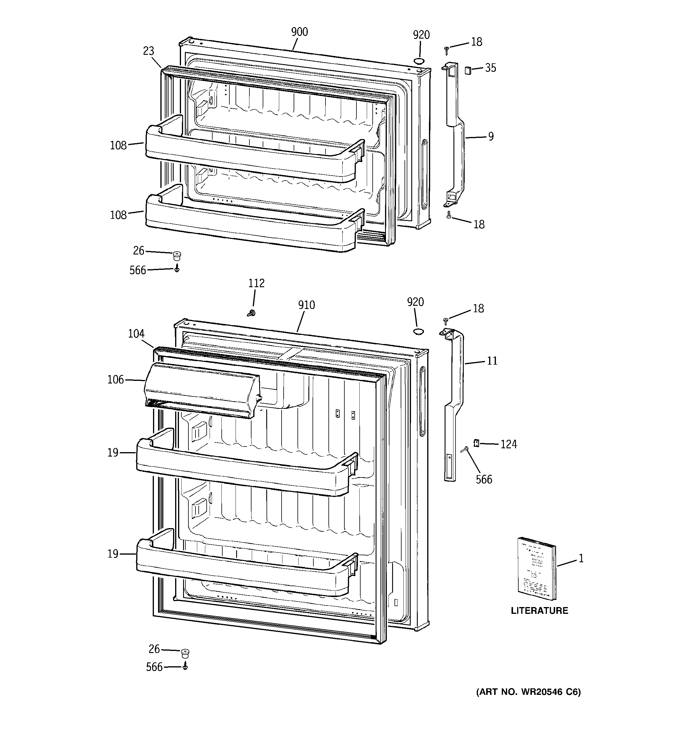 Hotpoint HTS17GBSHRWW doors diagram