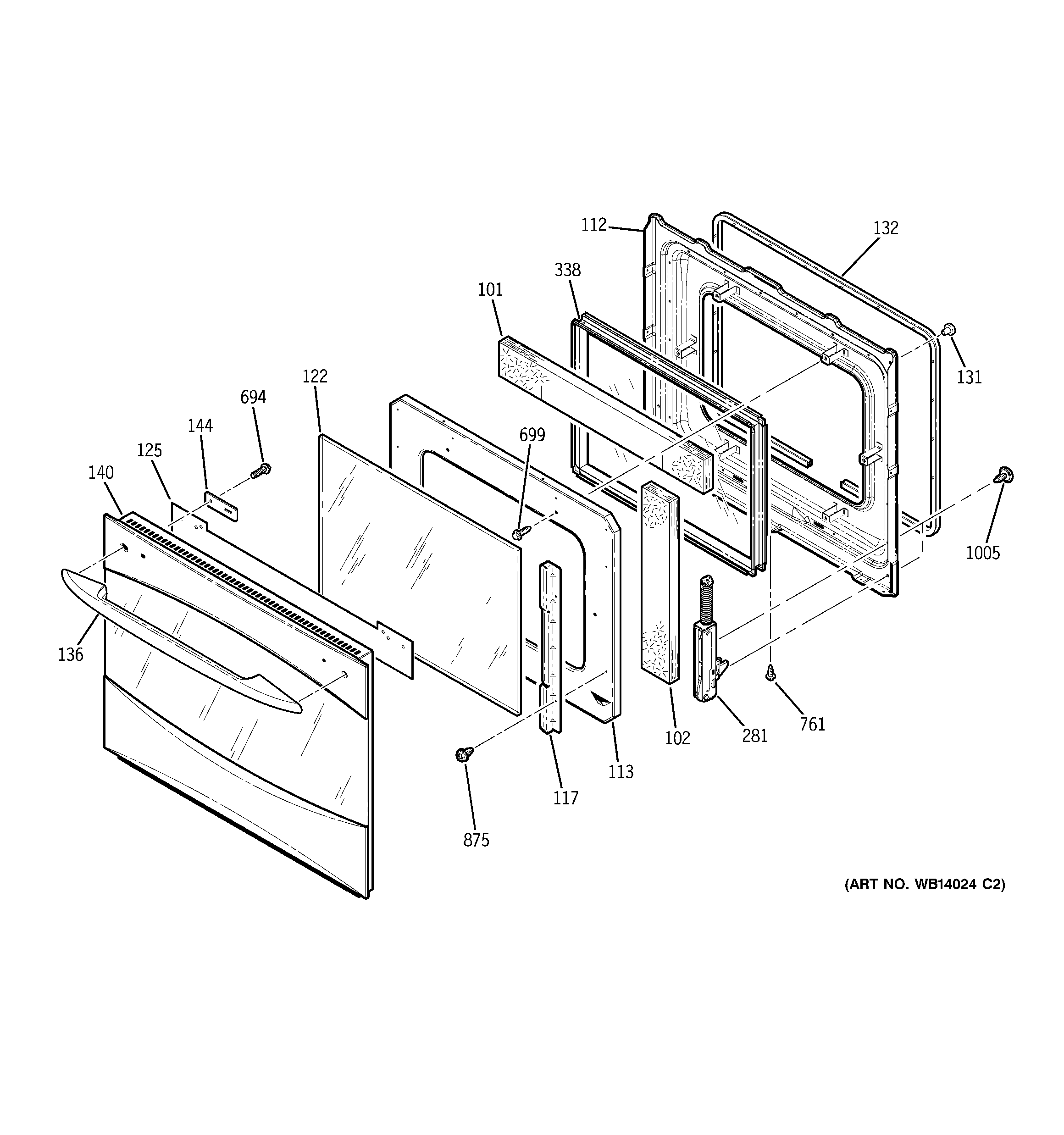 GE PK956SM3SS door diagram