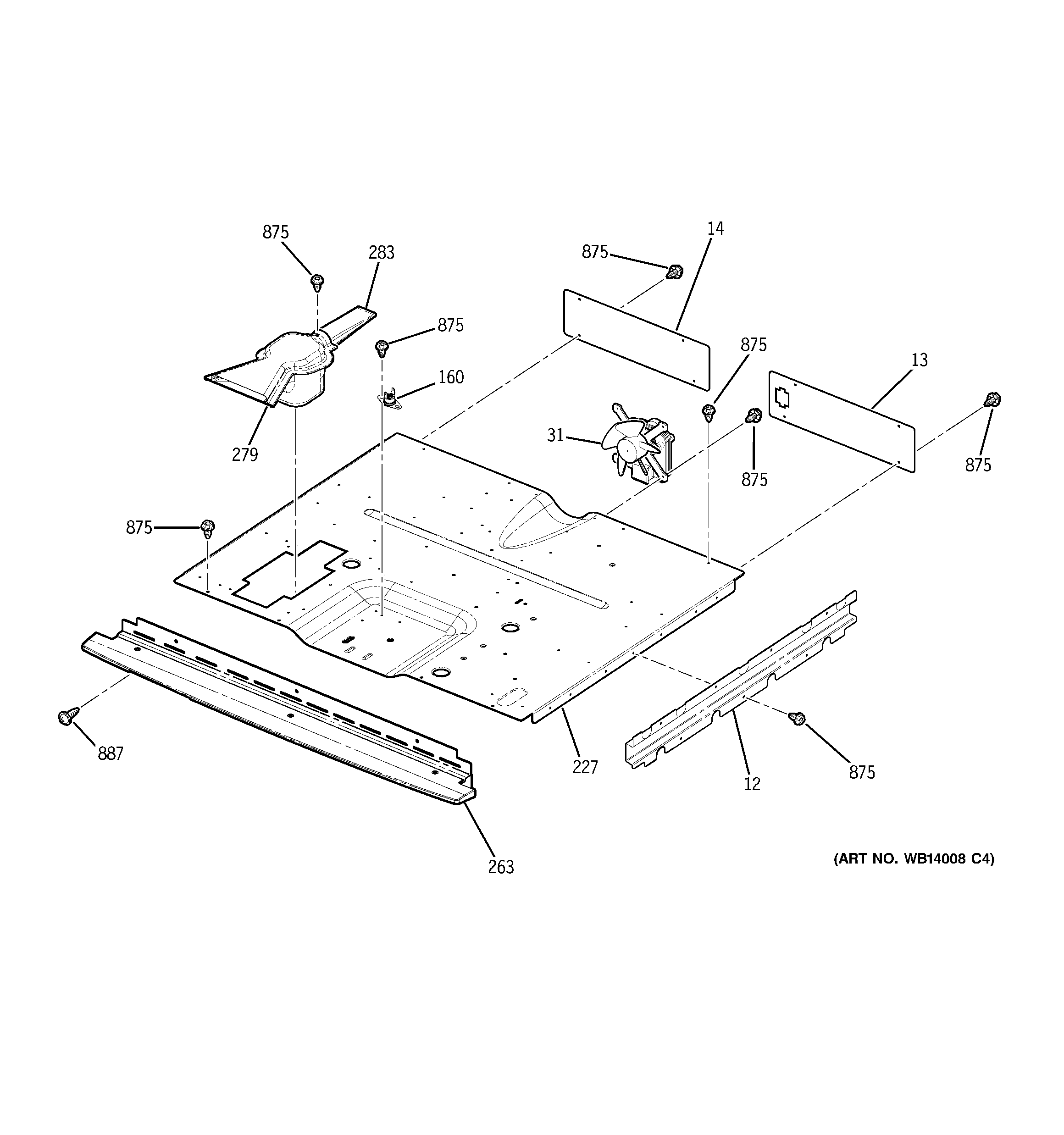 GE ZEK958BM2BB center spacer diagram